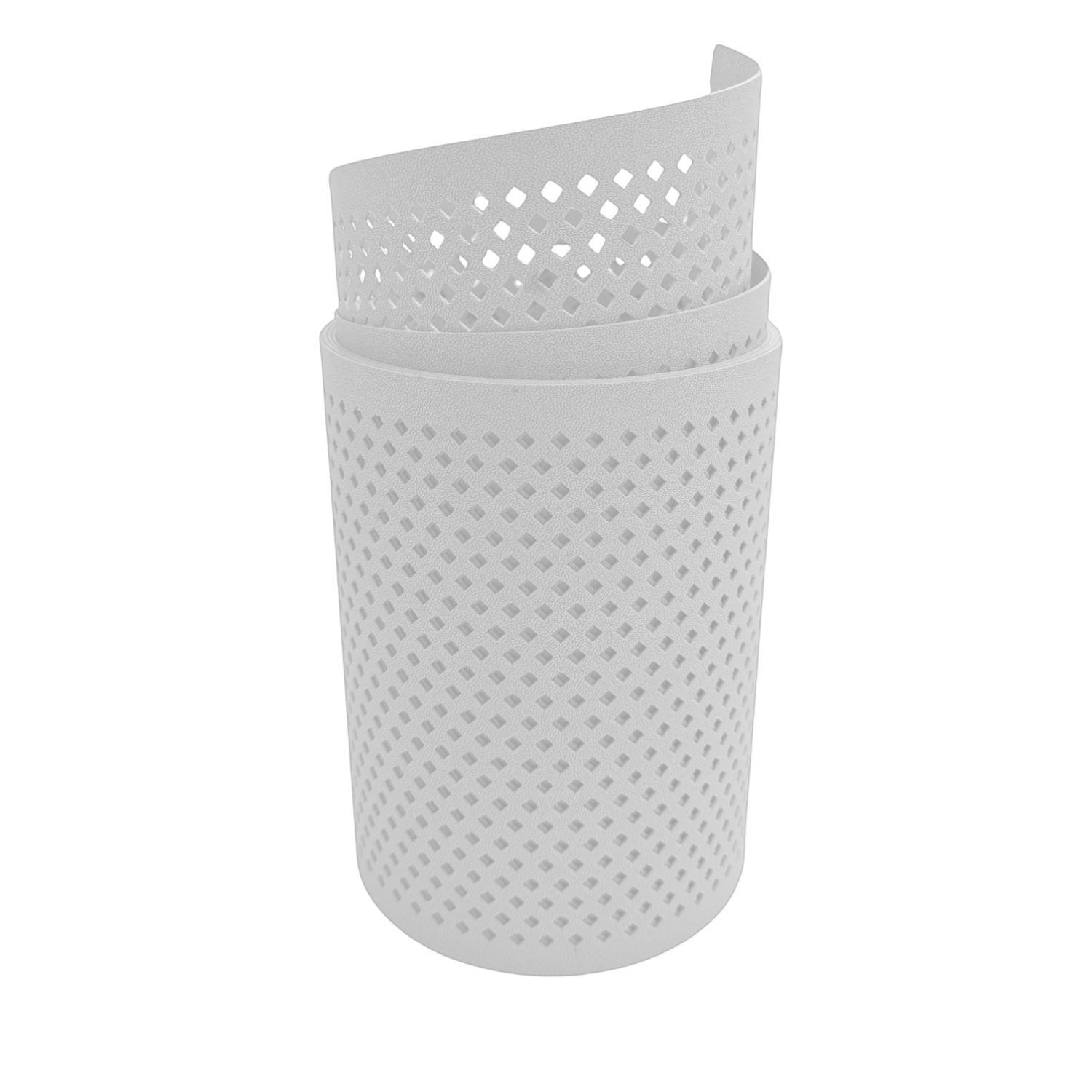 zaun|zu&reg; Sichtschutzstreifen Premium Gelocht Diamant-Muster f&uuml;r Doppelstabmatten Wei&szlig; 2,55 m - Bild 1