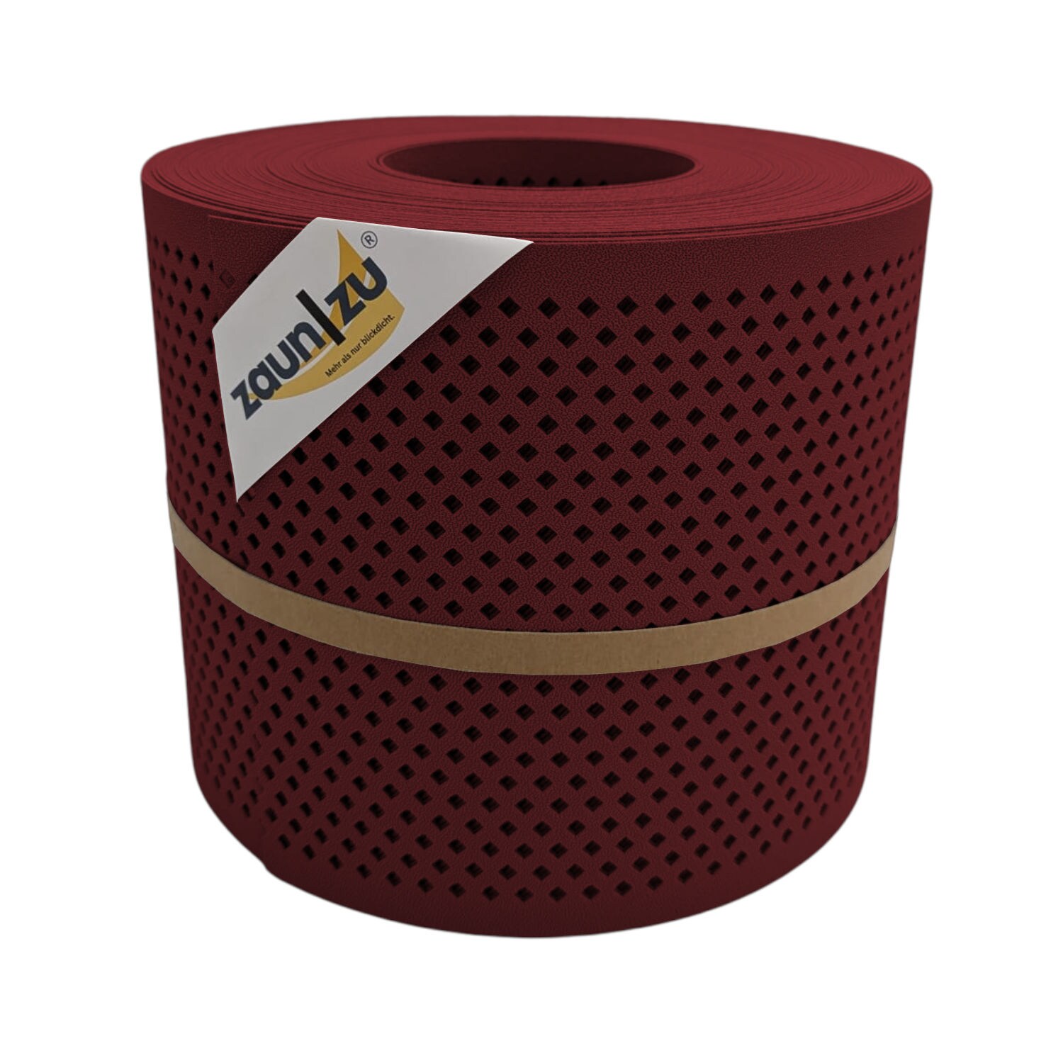 zaun zu® Sichtschutzstreifen Premium Gelocht Diamant-Muster für Doppelstabmatten Bordeauxrot 26m