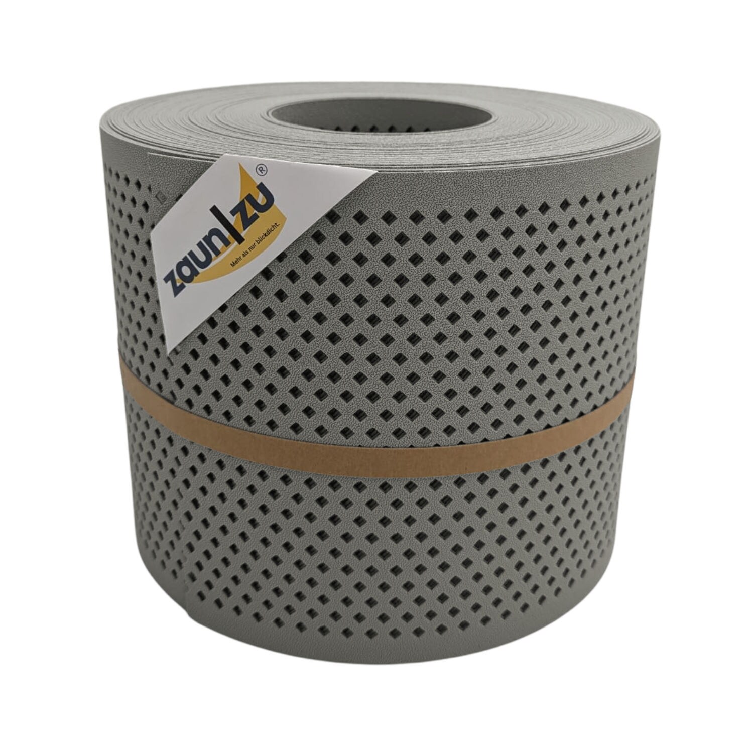 zaun zu® Sichtschutzstreifen Premium Gelocht Diamant-Muster für Doppelstabmatten Steingrau 26m