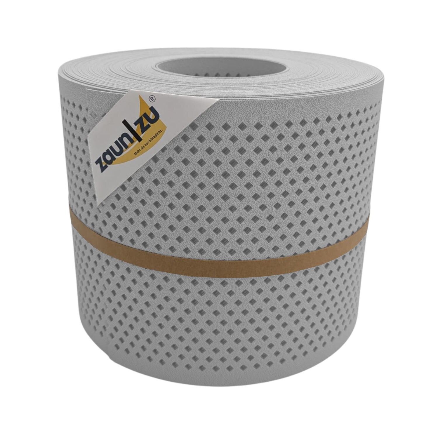 zaun zu® Sichtschutzstreifen Premium Gelocht Diamant-Muster für Doppelstabmatten Lichtgrau 26m