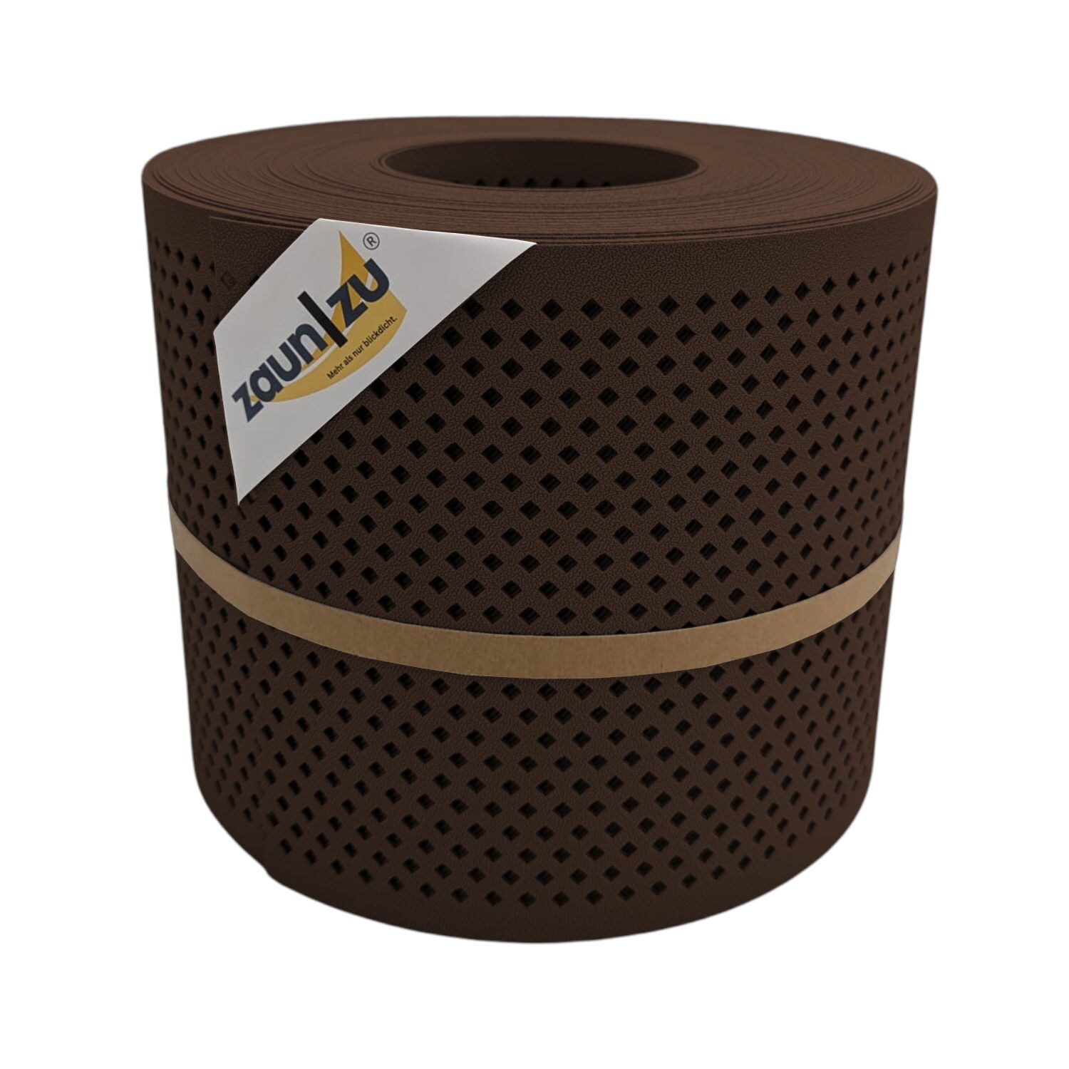 zaun zu® Sichtschutzstreifen Premium Gelocht Diamant-Muster für Doppelstabmatten Braun 26m