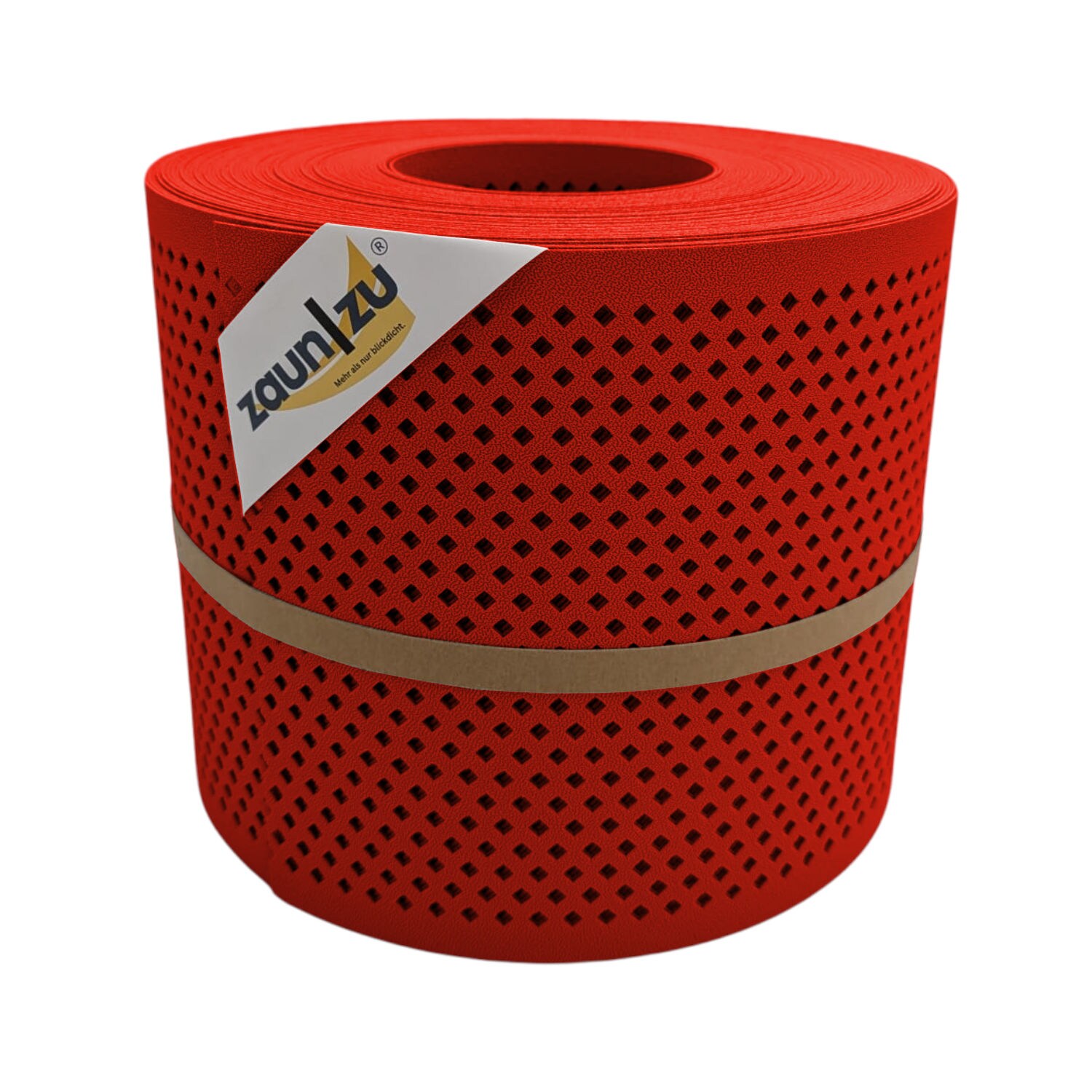 zaun zu® Sichtschutzstreifen Premium Gelocht Diamant-Muster für Doppelstabmatten Rot 26m