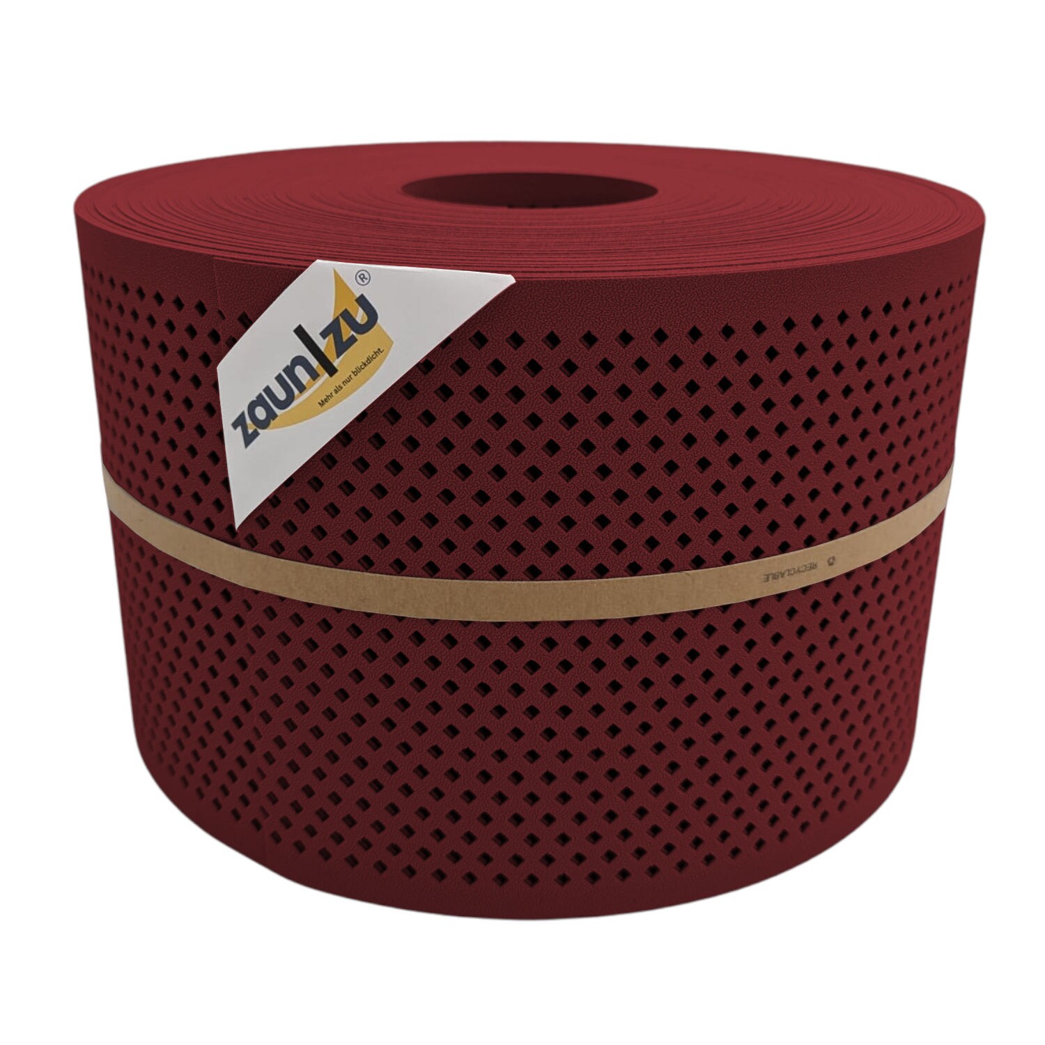 zaun|zu&reg; Sichtschutzstreifen Premium Gelocht Diamant-Muster f&uuml;r Doppelstabmatten Bordeauxrot 50m - Bild 1