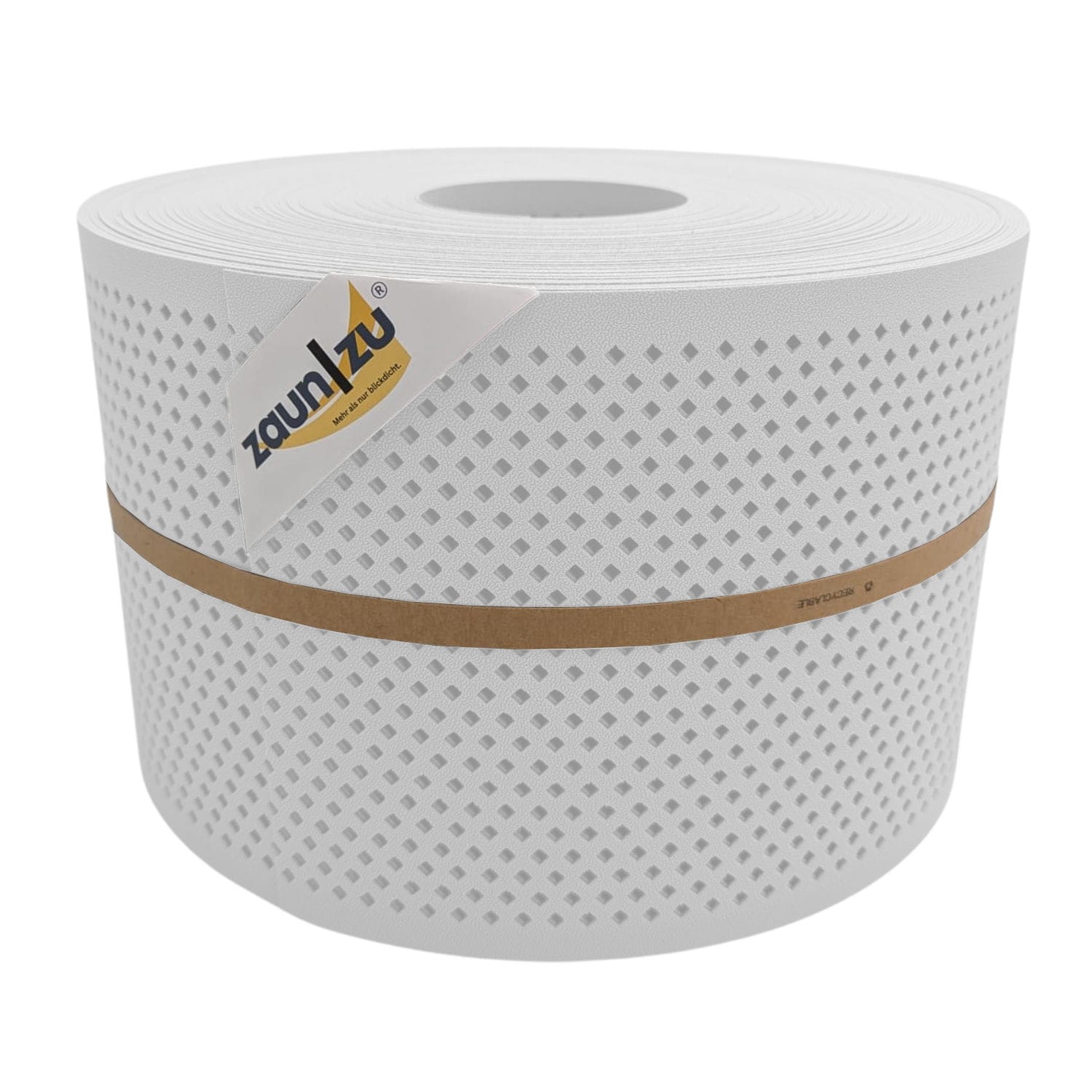 zaun|zu&reg; Sichtschutzstreifen Premium Gelocht Diamant-Muster f&uuml;r Doppelstabmatten Wei&szlig; 50m - Bild 1