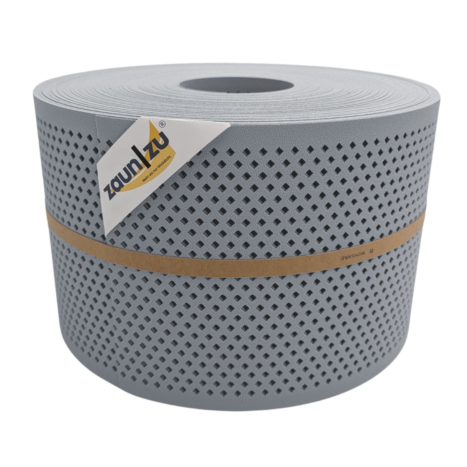 zaun|zu&reg; Sichtschutzstreifen Premium Gelocht Diamant-Muster f&uuml;r Doppelstabmatten Fenstergrau 50m - Bild 1