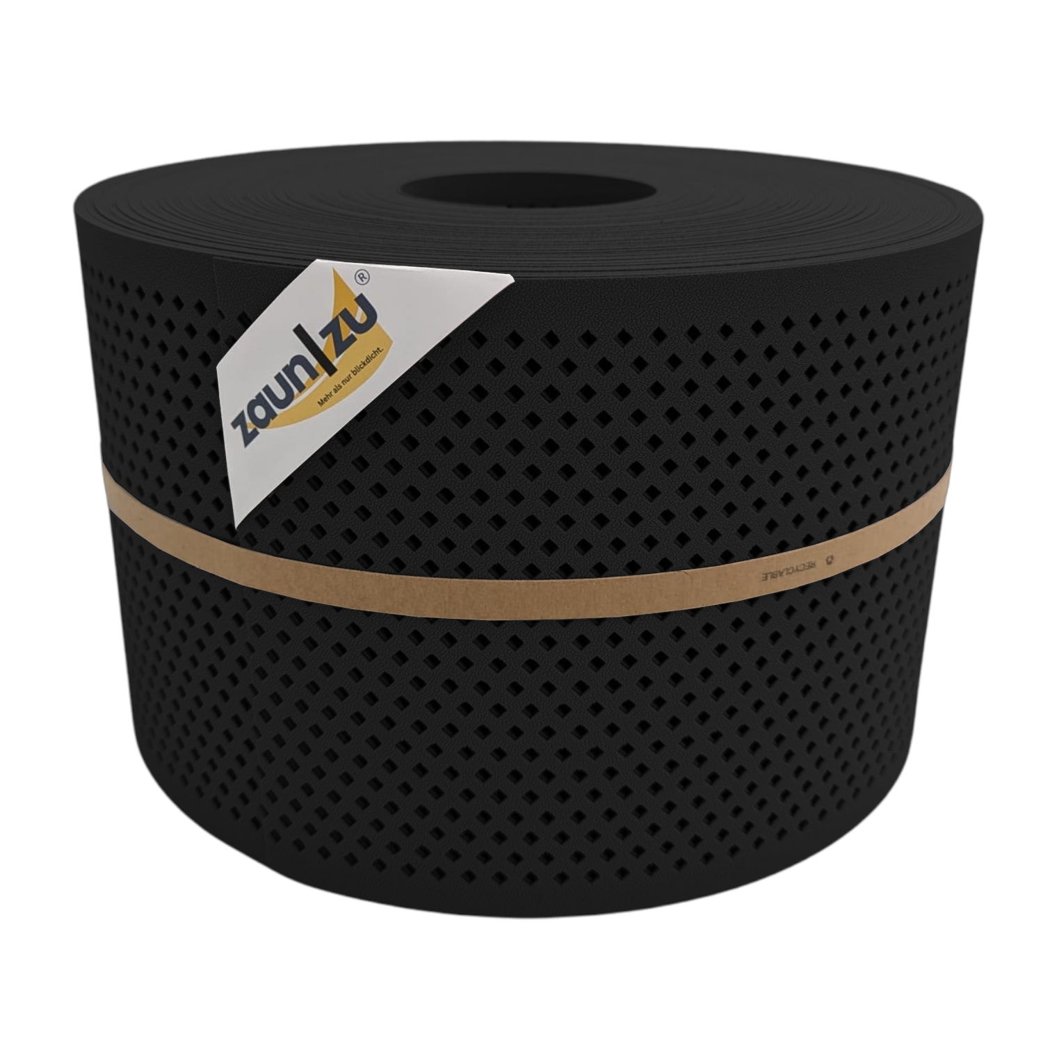 zaun|zu&reg; Sichtschutzstreifen Premium Gelocht Diamant-Muster f&uuml;r Doppelstabmatten Schwarz 50m - Bild 1