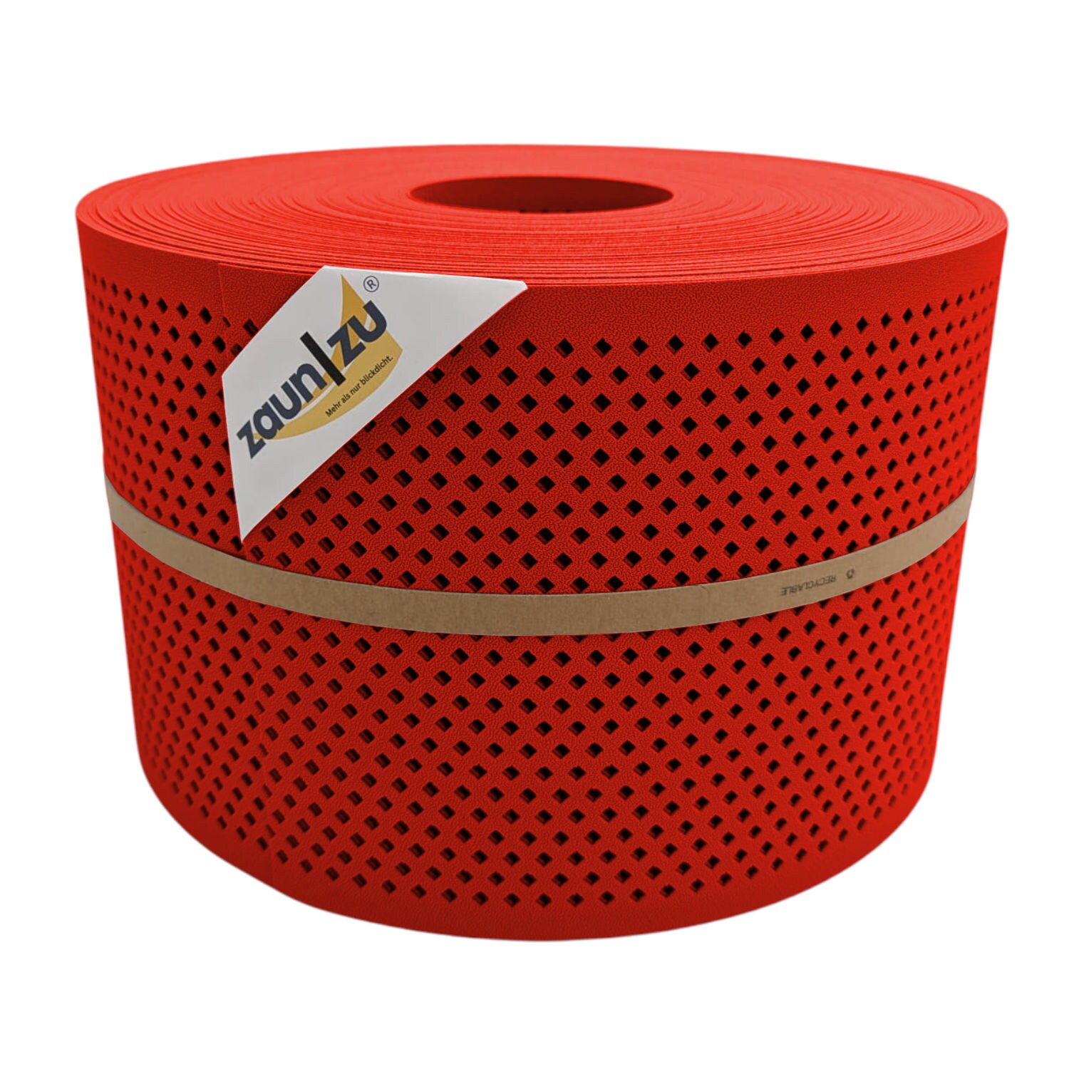 zaun zu® Sichtschutzstreifen Premium Gelocht Diamant-Muster für Doppelstabmatten Rot 50m