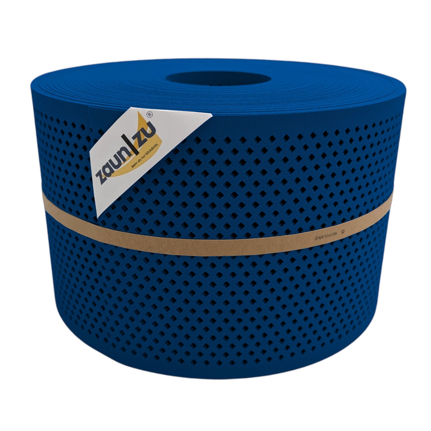 zaun zu® Sichtschutzstreifen Premium Gelocht Diamant-Muster für Doppelstabmatten Enzianblau 50m