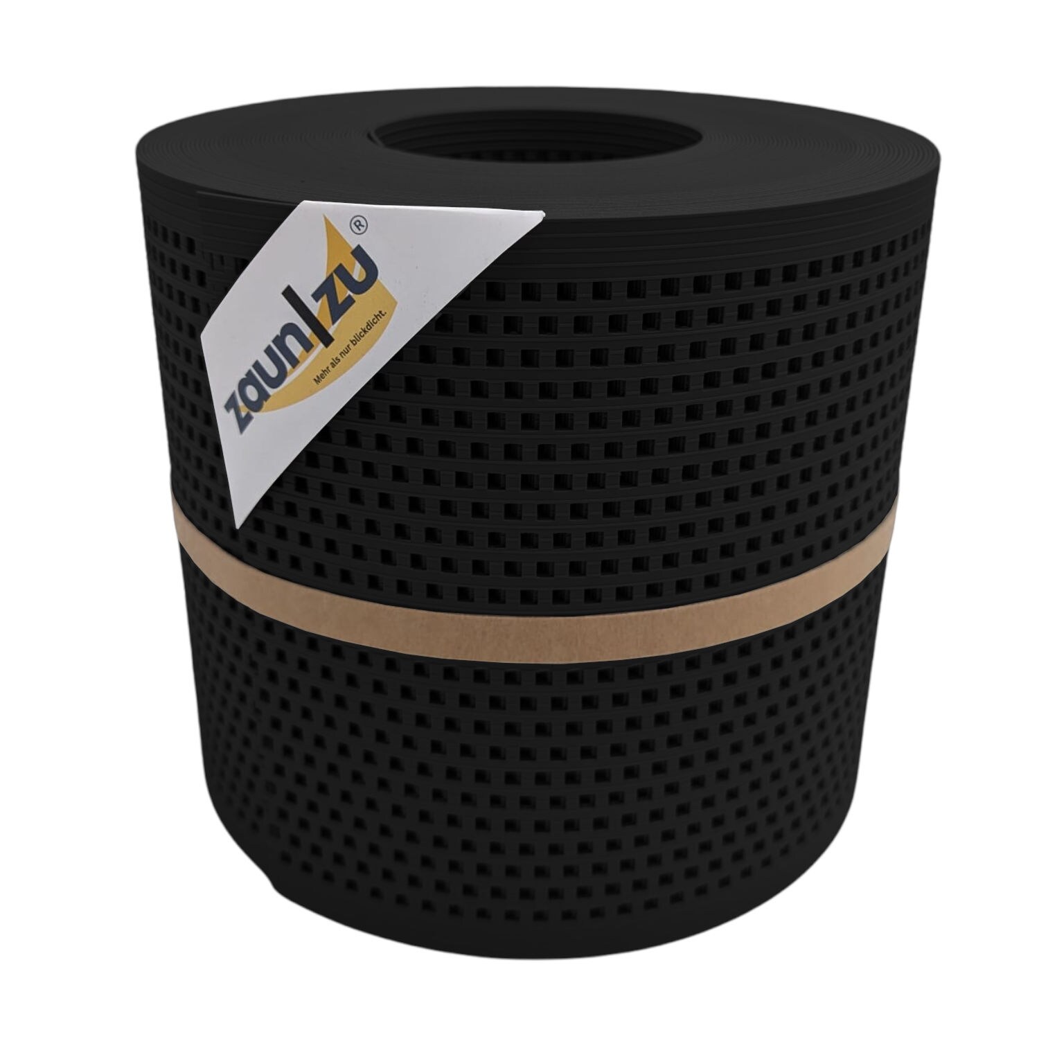 zaun|zu&reg; Sichtschutzstreifen Rille Gelocht Quadrat-Muster f&uuml;r Doppelstabmatten Schwarz 26m - Bild 1