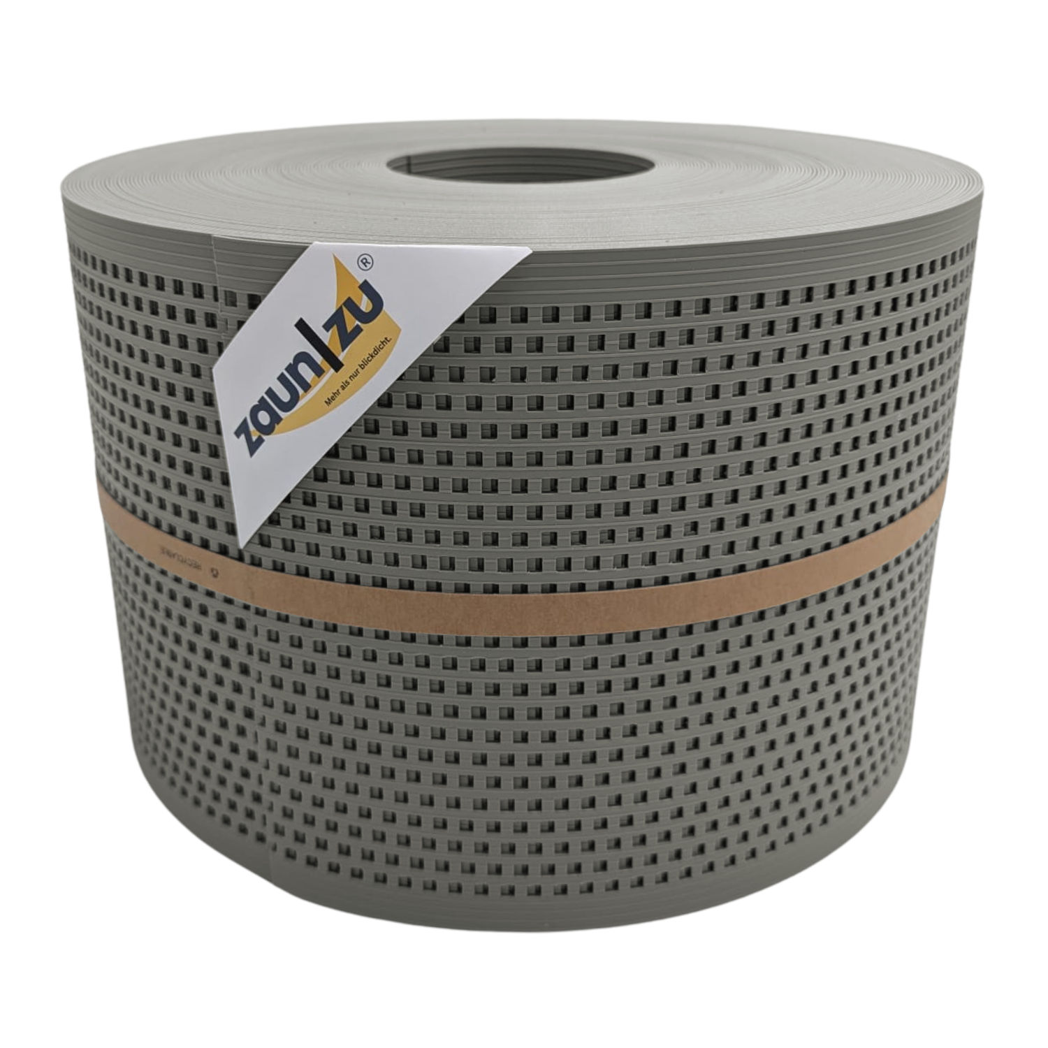 zaun|zu&reg; Sichtschutz Rille Gelocht Quadrat-Muster f&uuml;r Doppelstabmatten Steingrau 50m - Bild 1