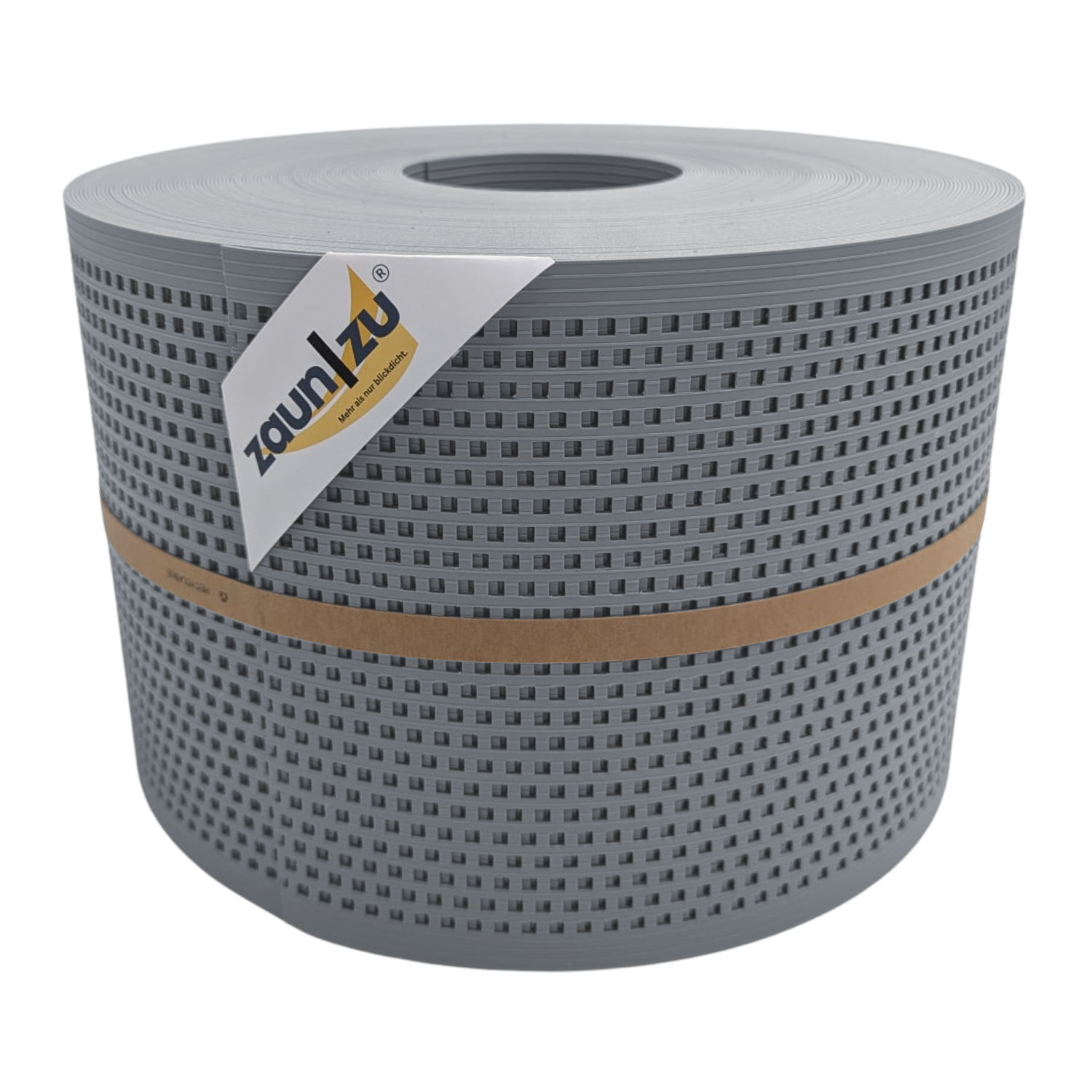 zaun|zu&reg; Sichtschutz Rille Gelocht Quadrat-Muster f&uuml;r Doppelstabmatten Fenstergrau 50m - Bild 1