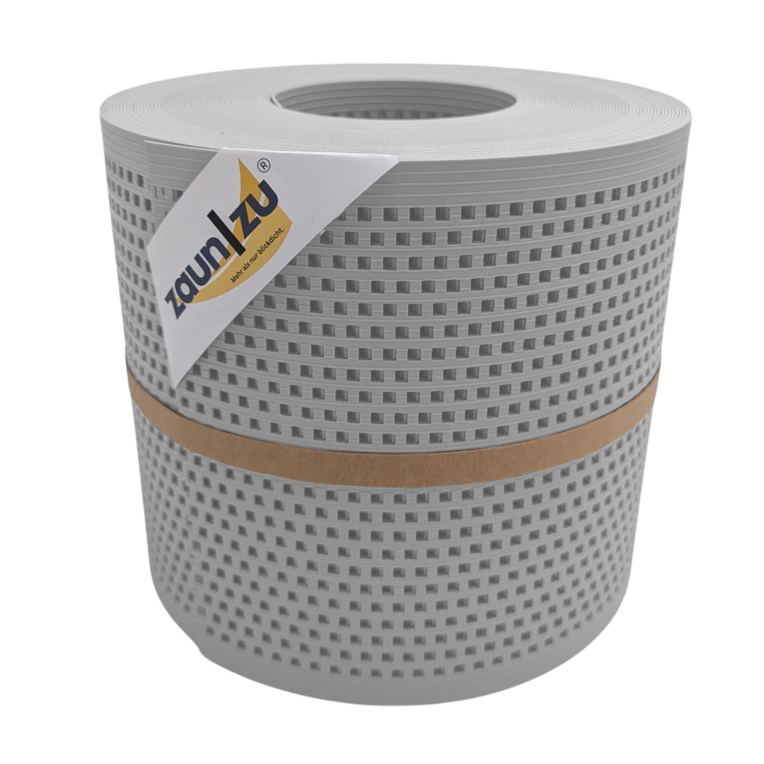 zaun|zu&reg; Sichtschutz Rille Gelocht Quadrat-Muster f&uuml;r Doppelstabmatten Lichtgrau 26m - Bild 1