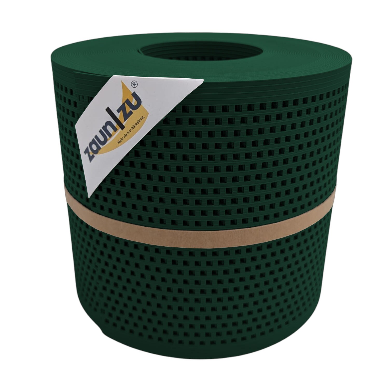 zaun|zu&reg; Sichtschutz Rille Gelocht Quadrat-Muster f&uuml;r Doppelstabmatten Gr&uuml;n 26m - Bild 1