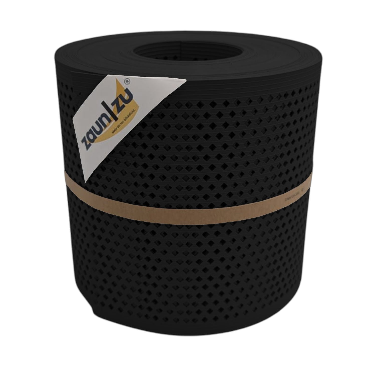 zaun|zu&reg; Sichtschutzstreifen Rille Gelocht Diamant Muster f&uuml;r Doppelstabmatten Tiefschwarz 26m - Bild 1