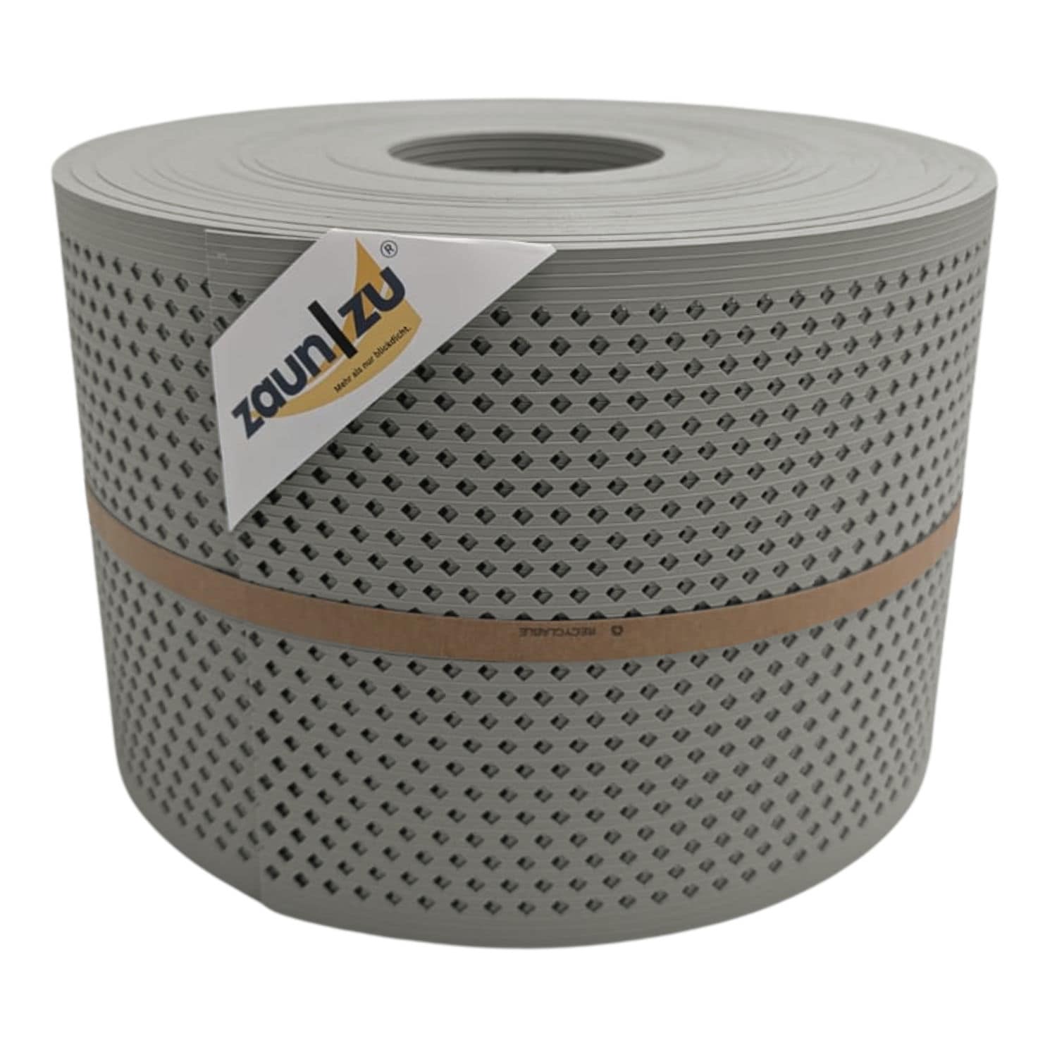 zaun|zu&reg; Sichtschutzstreifen Rille Gelocht Diamant Muster f&uuml;r Doppelstabmatten Steingrau 50m - Bild 1