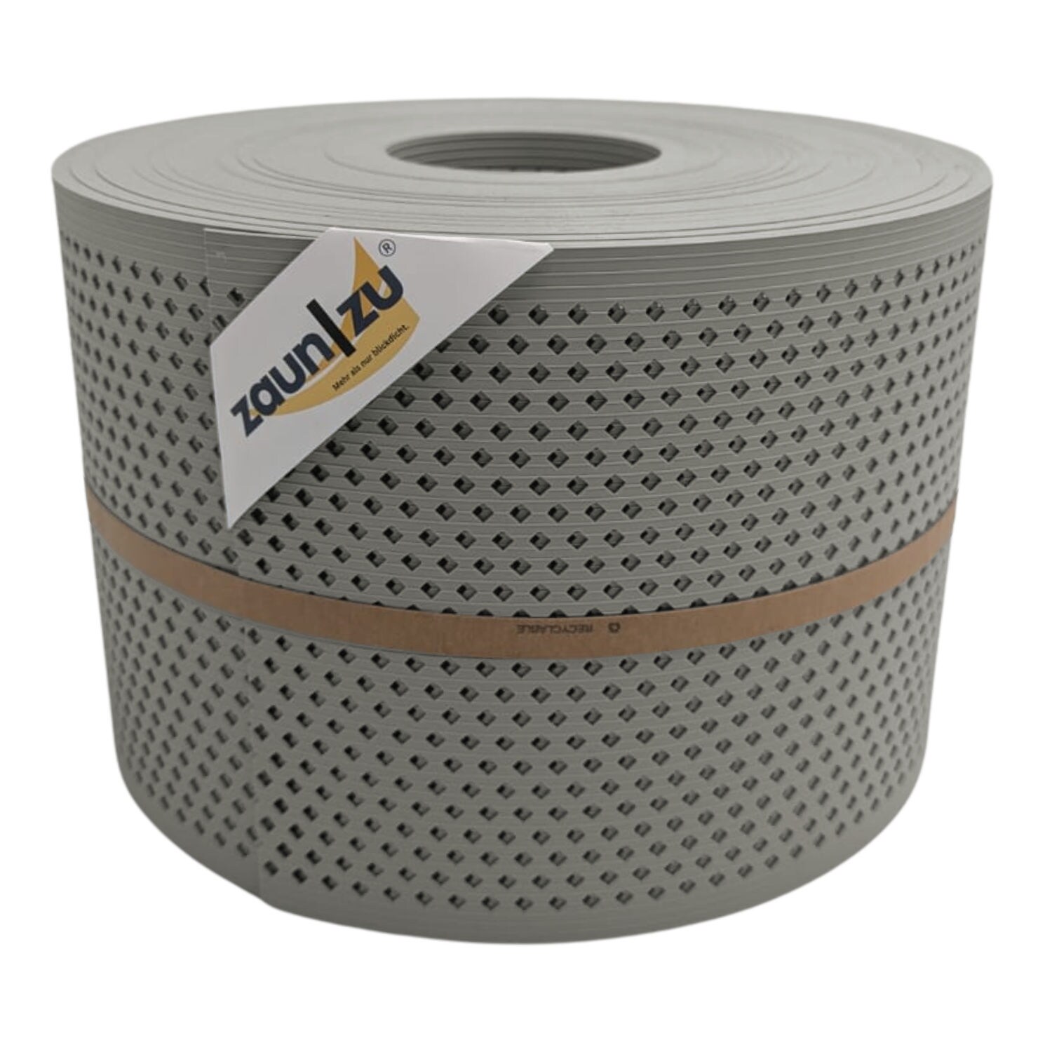 zaun zu® Sichtschutzstreifen Rille Gelocht Diamant Muster für Doppelstabmatten Steingrau 50m