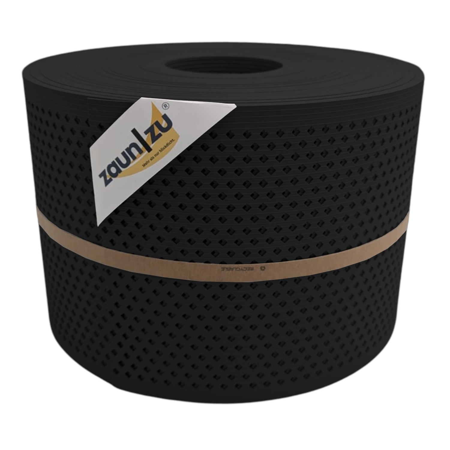 zaun|zu&reg; Sichtschutzstreifen Rille Gelocht Diamant Muster f&uuml;r Doppelstabmatten Tiefschwarz 50m - Bild 1