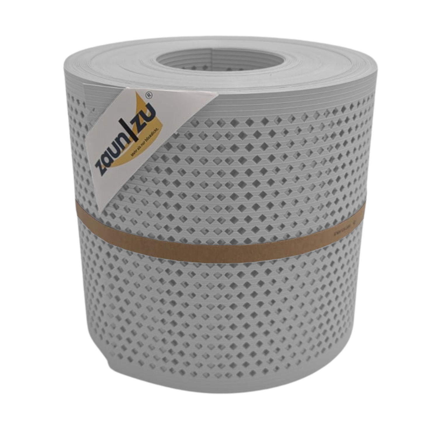 zaun|zu&reg; Sichtschutzstreifen Rille Gelocht Diamant Muster f&uuml;r Doppelstabmatten Lichtgrau 26m - Bild 1