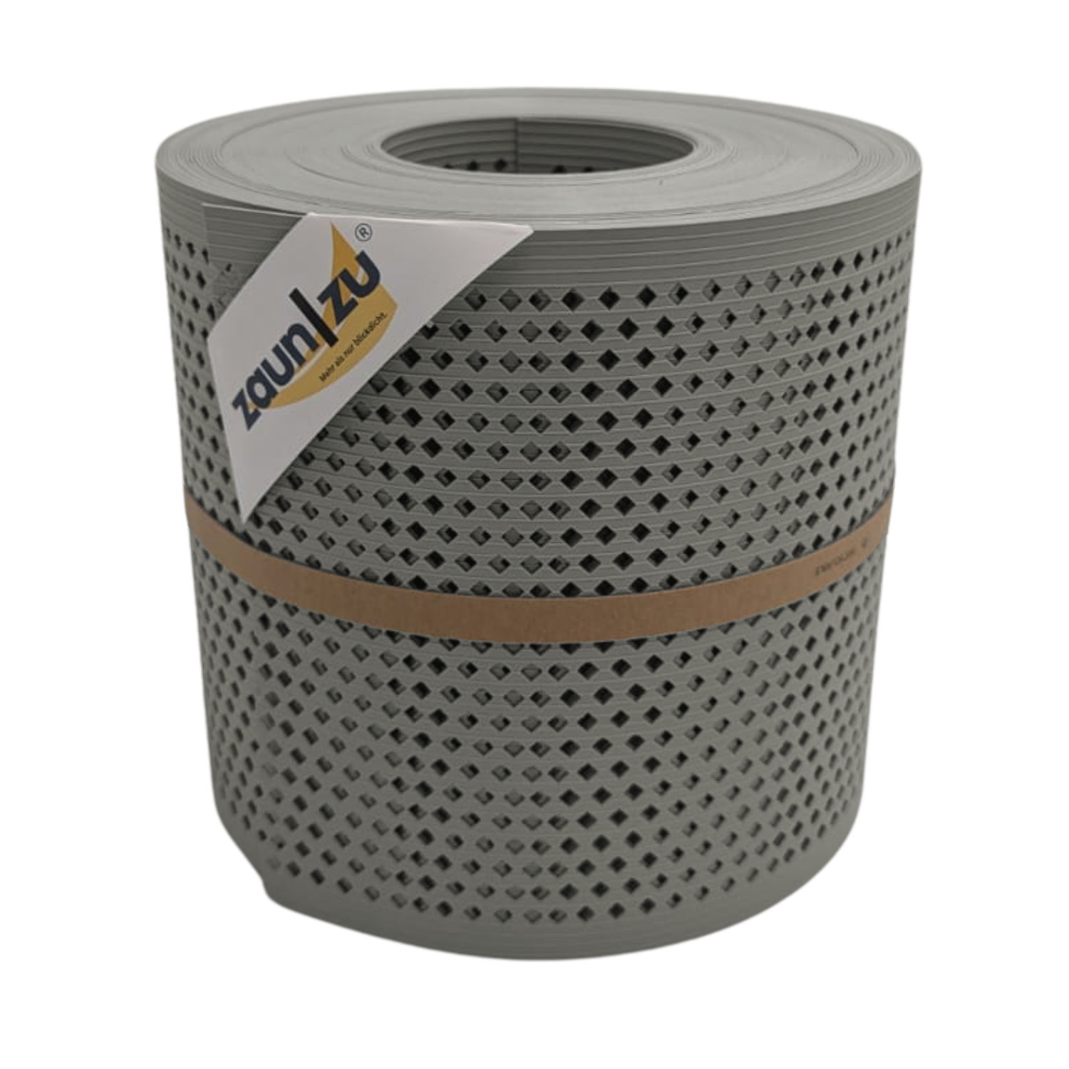 zaun|zu&reg; Sichtschutzstreifen Rille Gelocht Diamant Muster f&uuml;r Doppelstabmatten Steingrau 26m - Bild 1