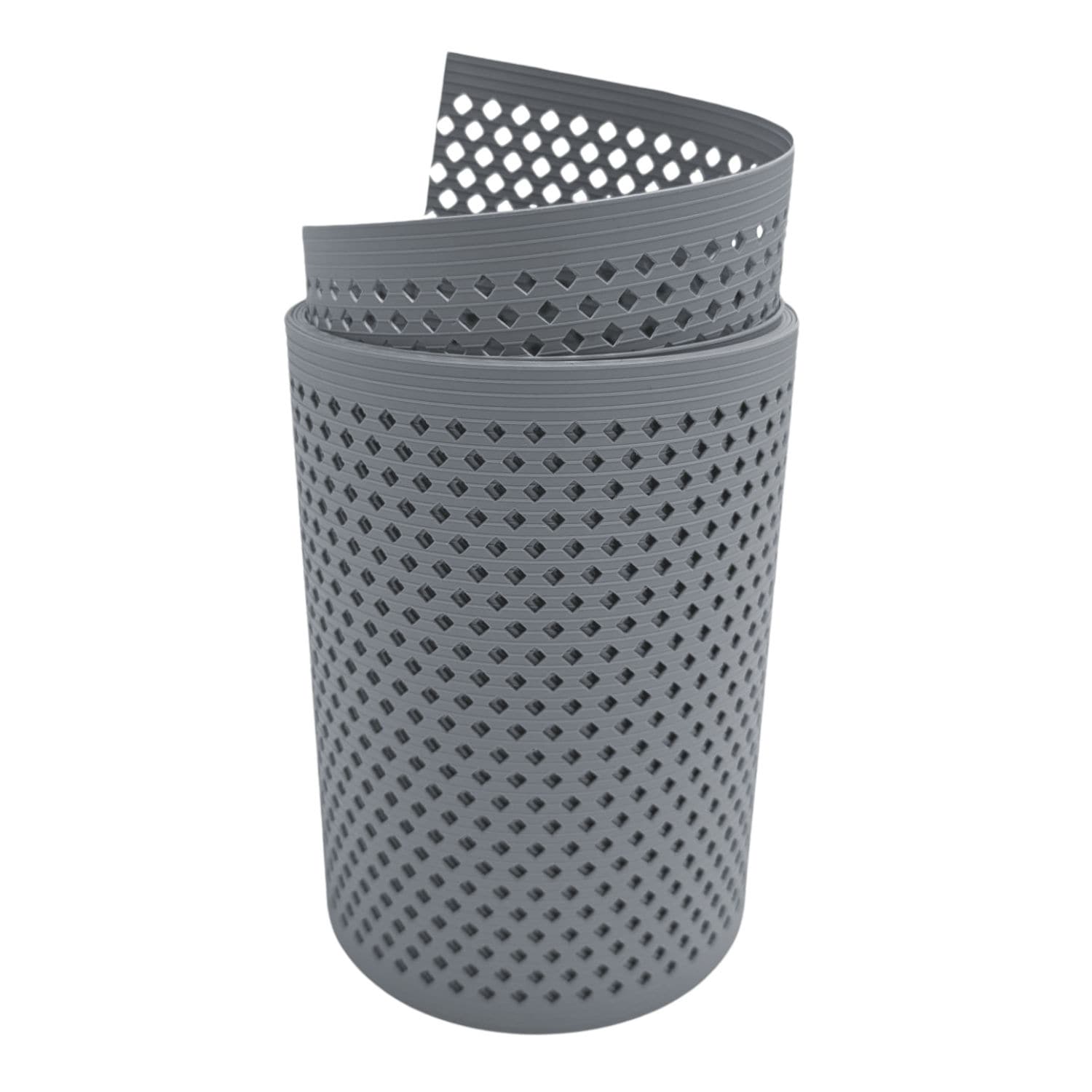 zaun|zu&reg; Sichtschutzstreifen Rille Gelocht Diamant Muster f&uuml;r Doppelstabmatten Fenstergrau 2,55 m - Bild 1