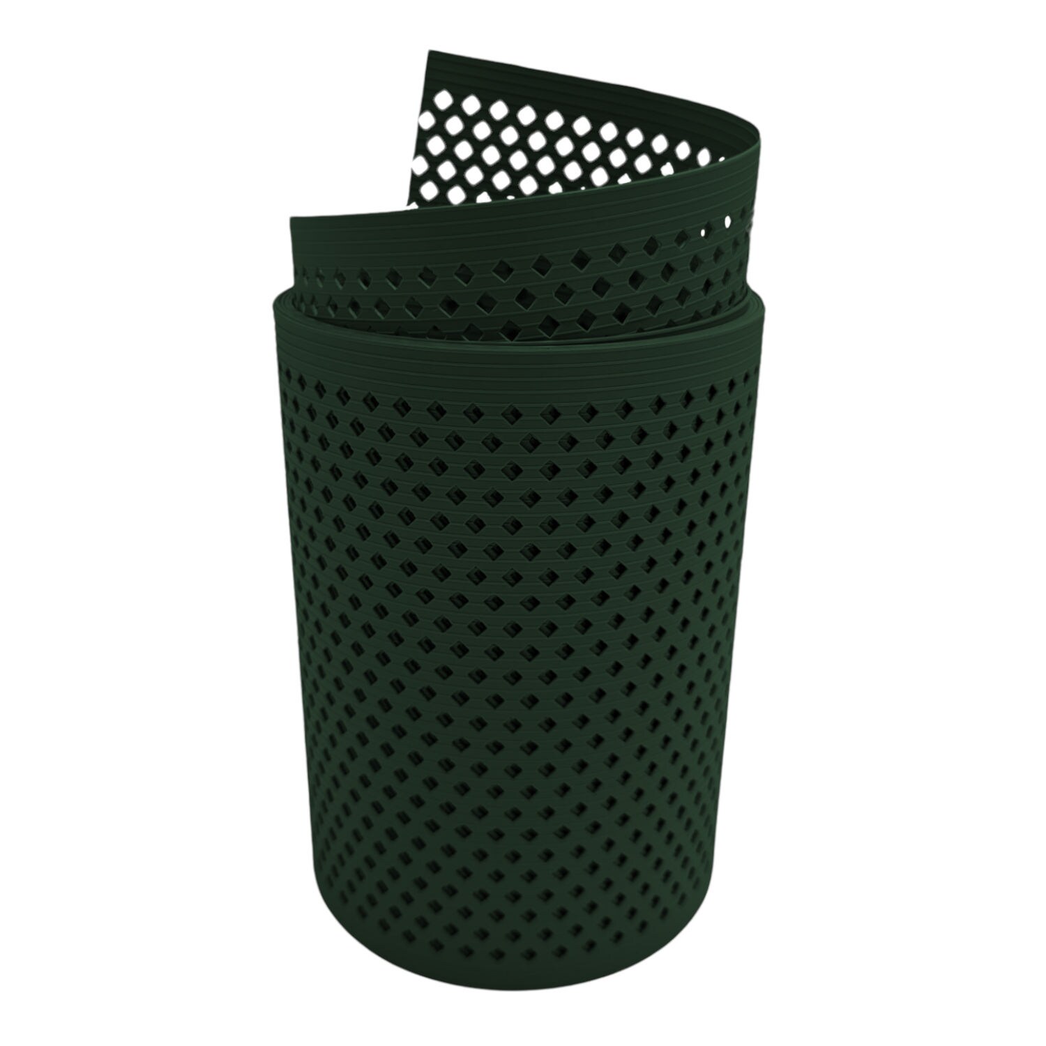 zaun|zu&reg; Sichtschutzstreifen Rille Gelocht Diamant Muster f&uuml;r Doppelstabmatten Tannengr&uuml;n 2,55 m - Bild 1