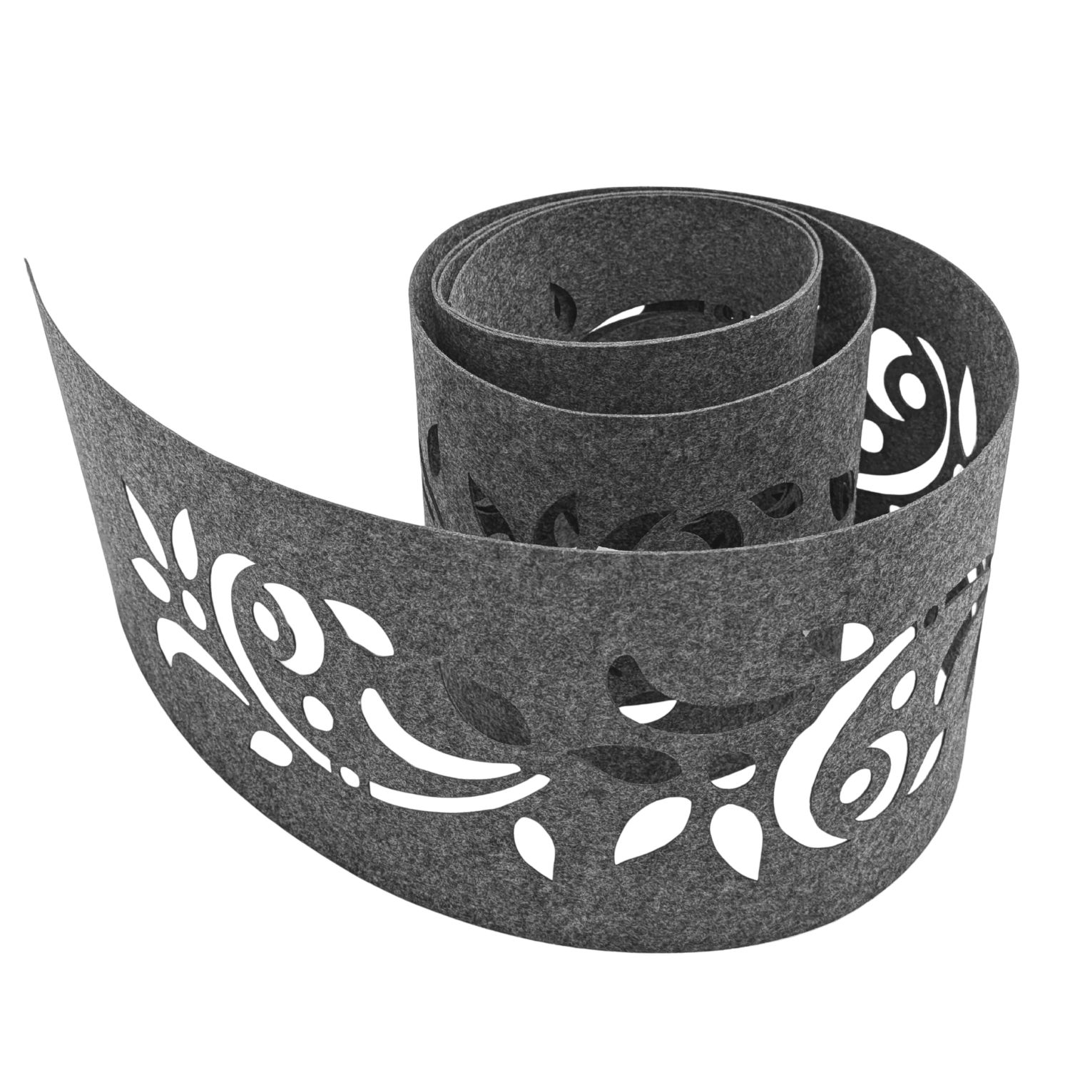 zaun|zu&reg; Sichtschutzstreifen Design Vlies Dekor Floral1 Einzelstreifen Hellgrau 2,55m - Bild 1