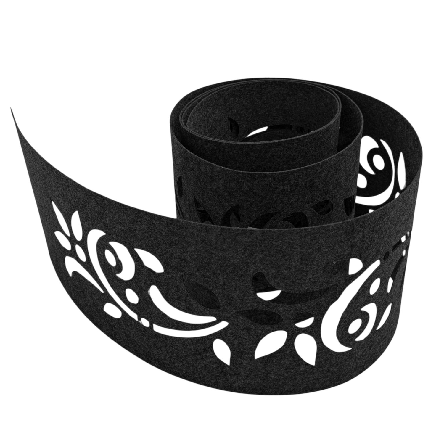 zaun|zu&reg; Sichtschutzstreifen Design Vlies Dekor Floral1 Einzelstreifen Schwarzgrau 2,55m - Bild 1