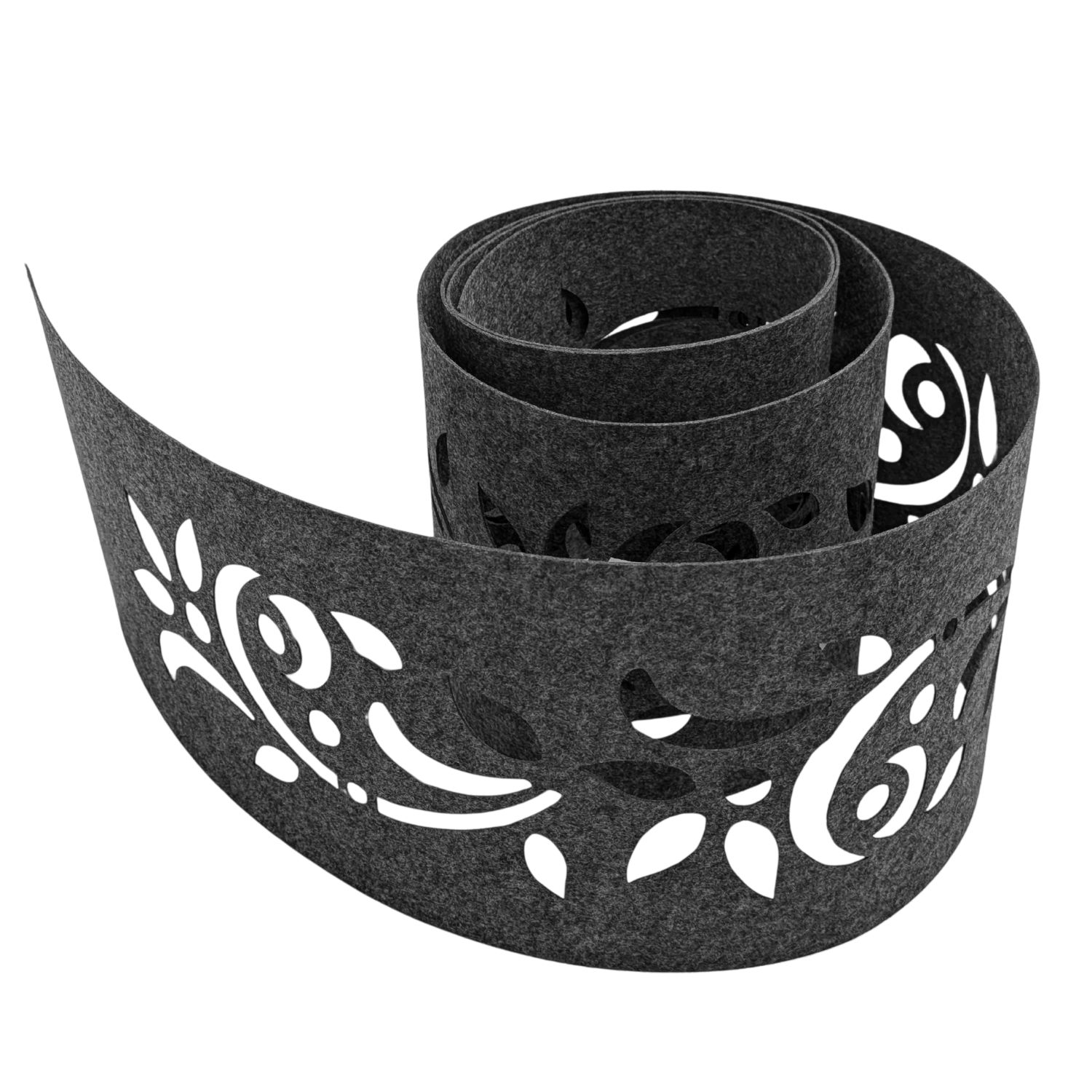 zaun|zu&reg; Sichtschutz Design Vlies Dekor Floral1 Einzelstreifen Anthrazitgrau 2,55m - Bild 1