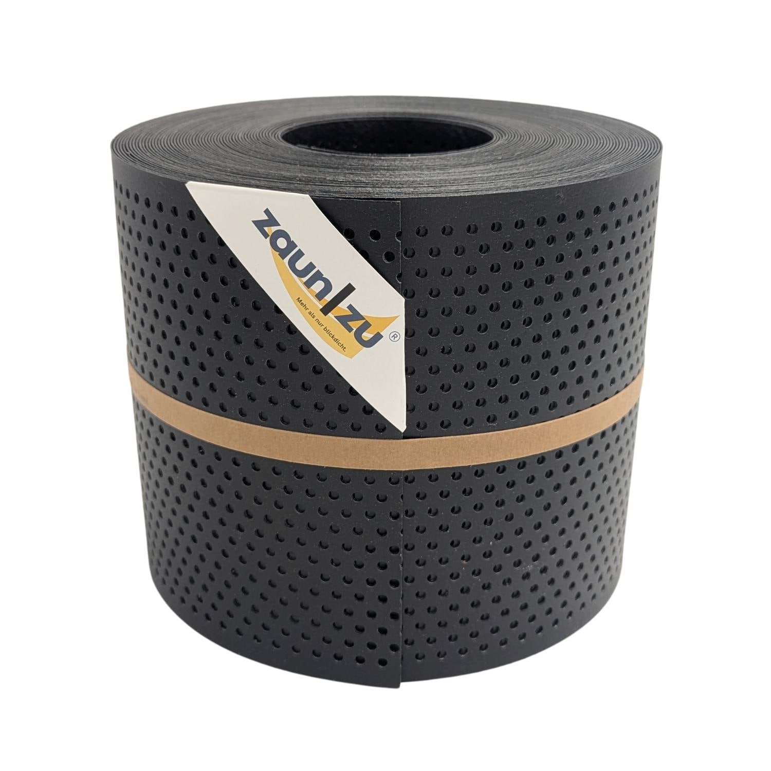 zaun|zu&reg; Sichtschutzstreifen Polyal ECO Gelocht 20 Prozent Streifen Schwarz 26m - Bild 1