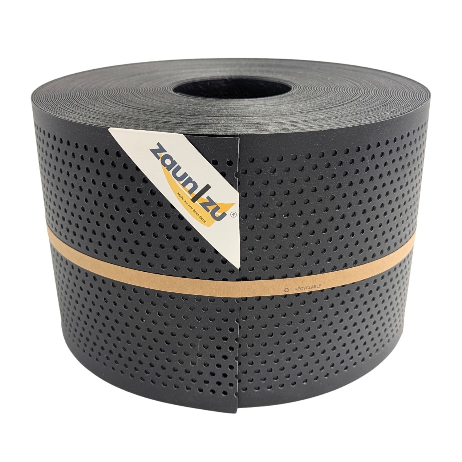 zaun|zu&reg; Sichtschutzstreifen Polyal ECO Gelocht 20 Prozent Streifen Schwarz 50m - Bild 1