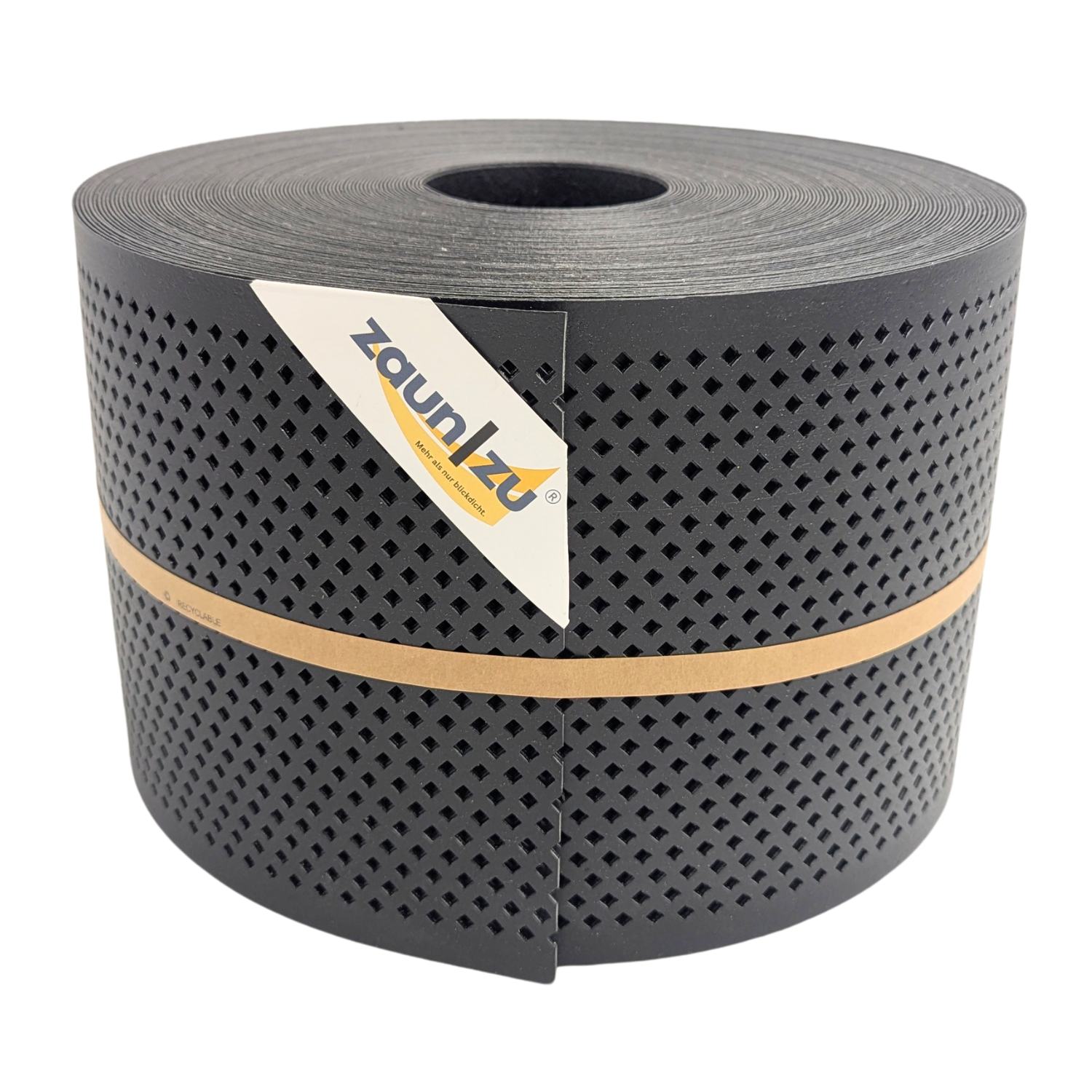 zaun|zu&reg; Sichtschutzstreifen Polyal ECO Gelocht DIAMANT Streifen Schwarz 50m - Bild 1
