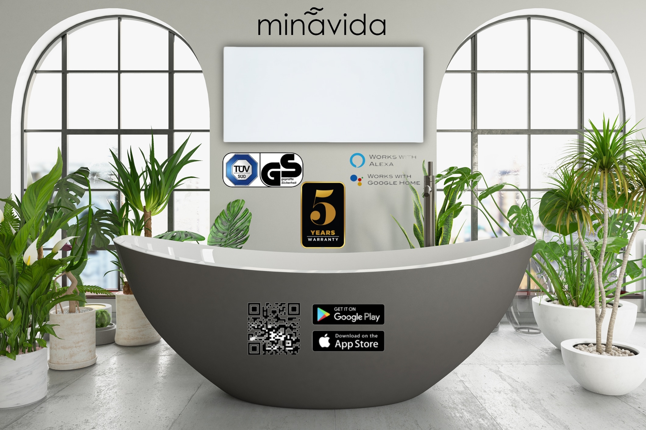 Minavida Infrarot-Wandheizung MVA-700 Watt inkl. Thermostat WiFi - Bild 1