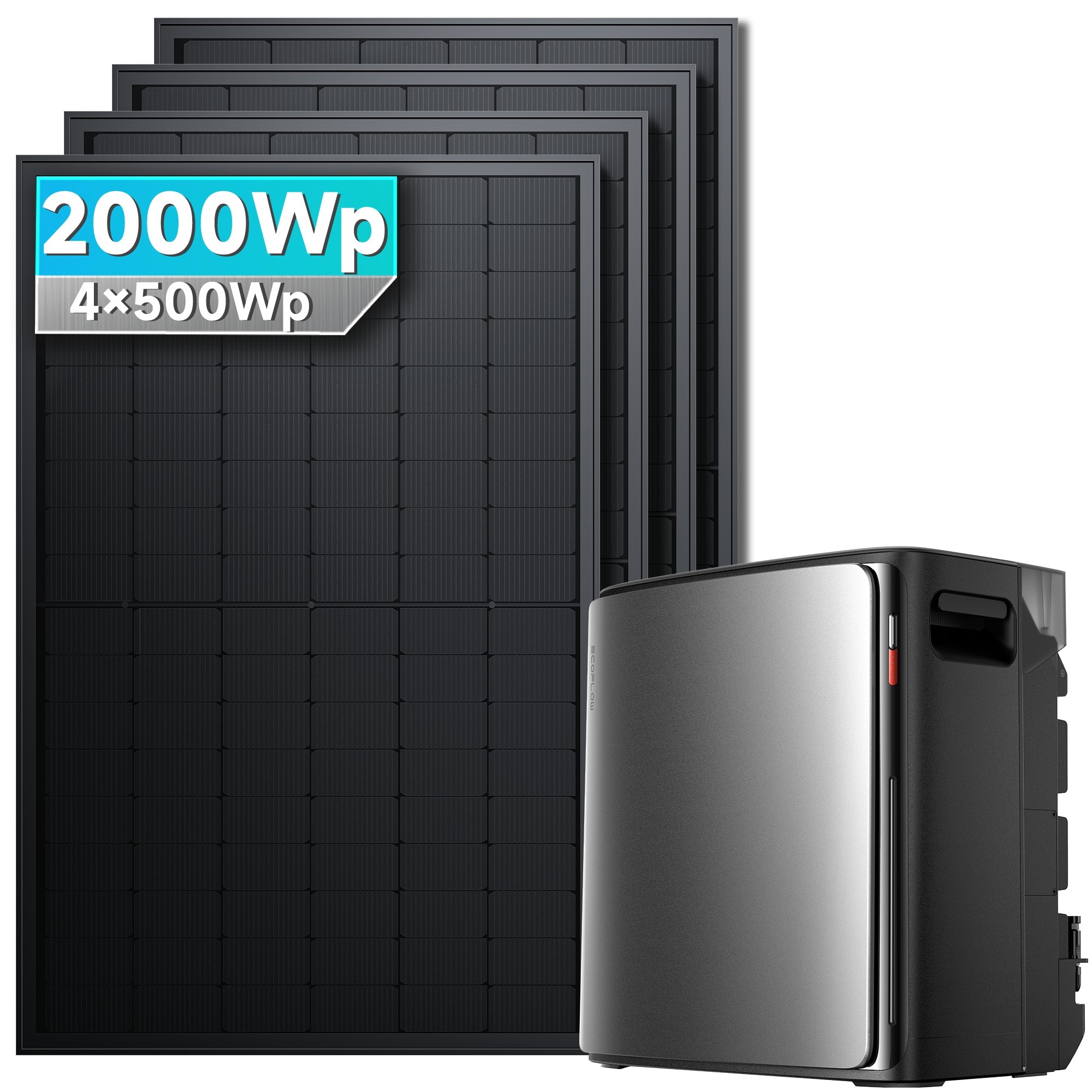 Solarmars&reg; Balkonkraftwerk 3,84kWh Set STREAM Ultra X 2000W Solarpanel - Ohne Halterung - Bild 1