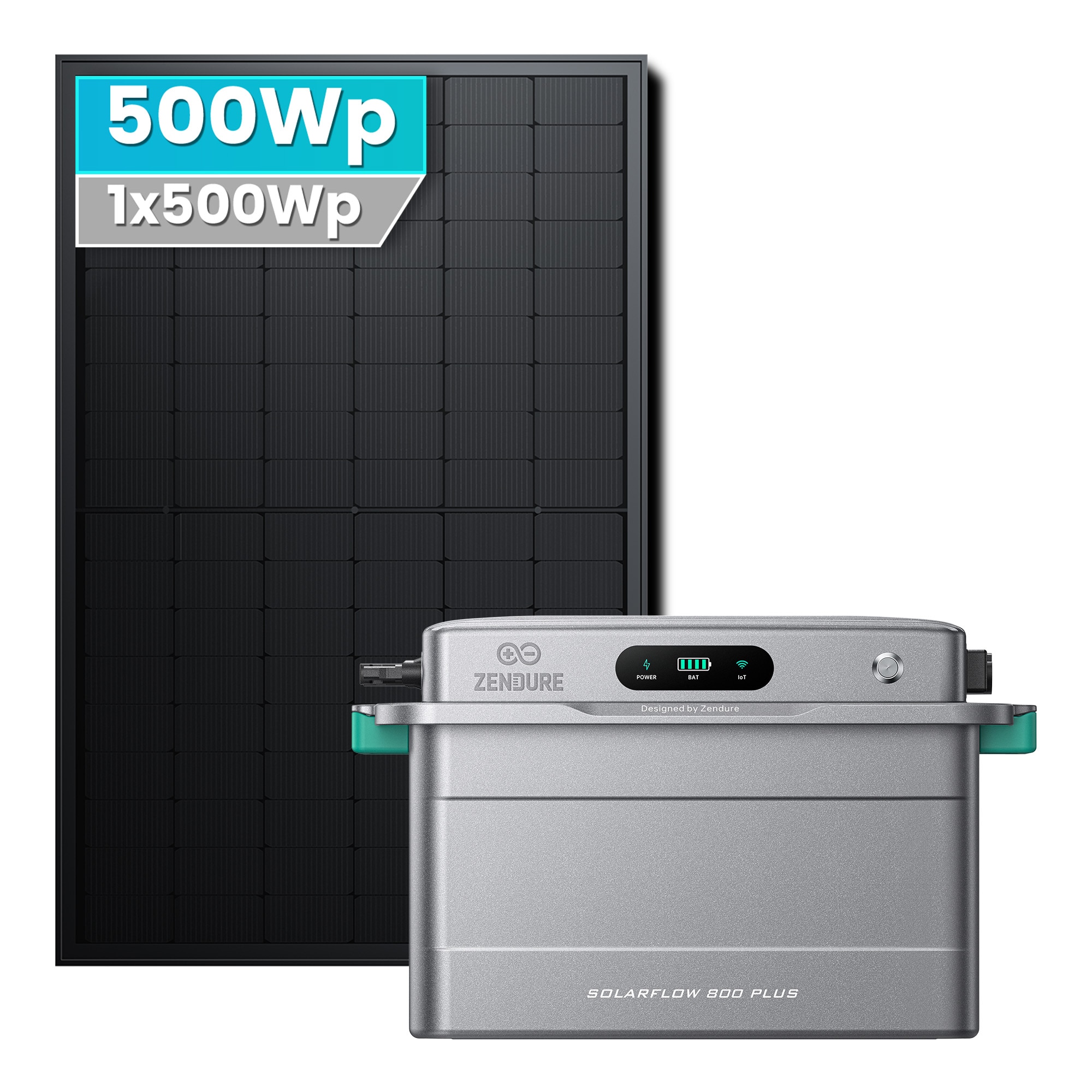 Solarmars&reg; 500W Balkonkraftwerk mit Speicher,Zendure SolarFlow 800 Plus - Bild 1