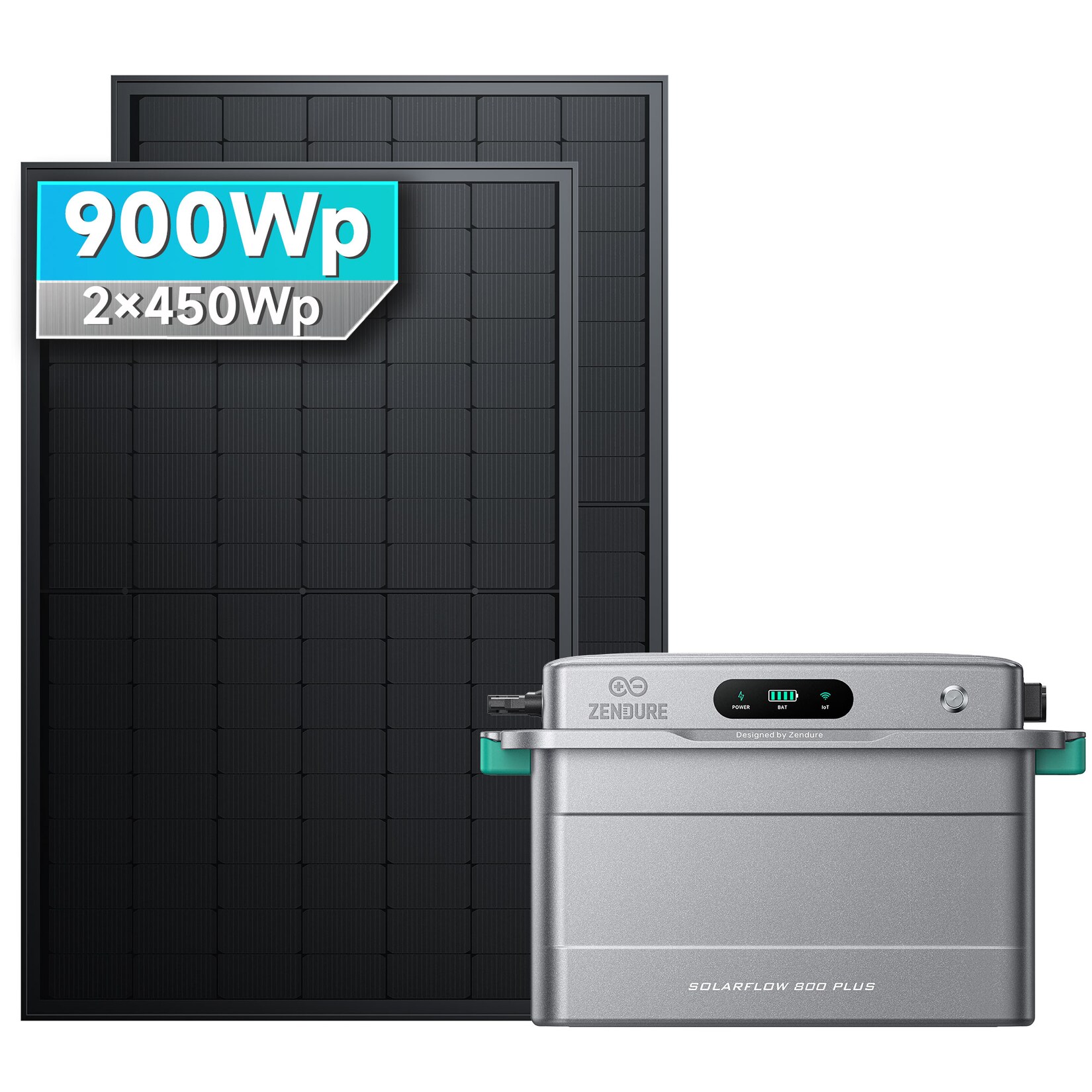 Solarmars® 900W Balkonkraftwerk mit Speicher,Zendure SolarFlow 800 Plus – Ohne Halterung | 08711474376585