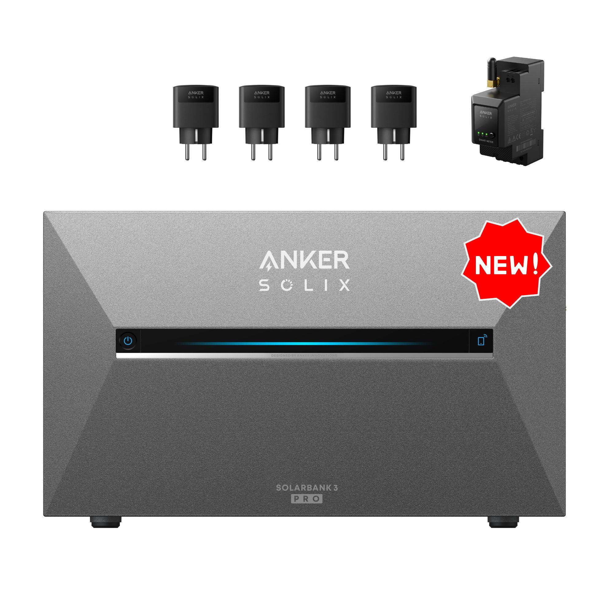 Anker SOLIX Solarbank 3 E2700 Pro Speicher f&uuml;r Balkonkraftwerk,2.68kWh,mit 4xSmart Plug und 1x Smart Meter - Bild 1