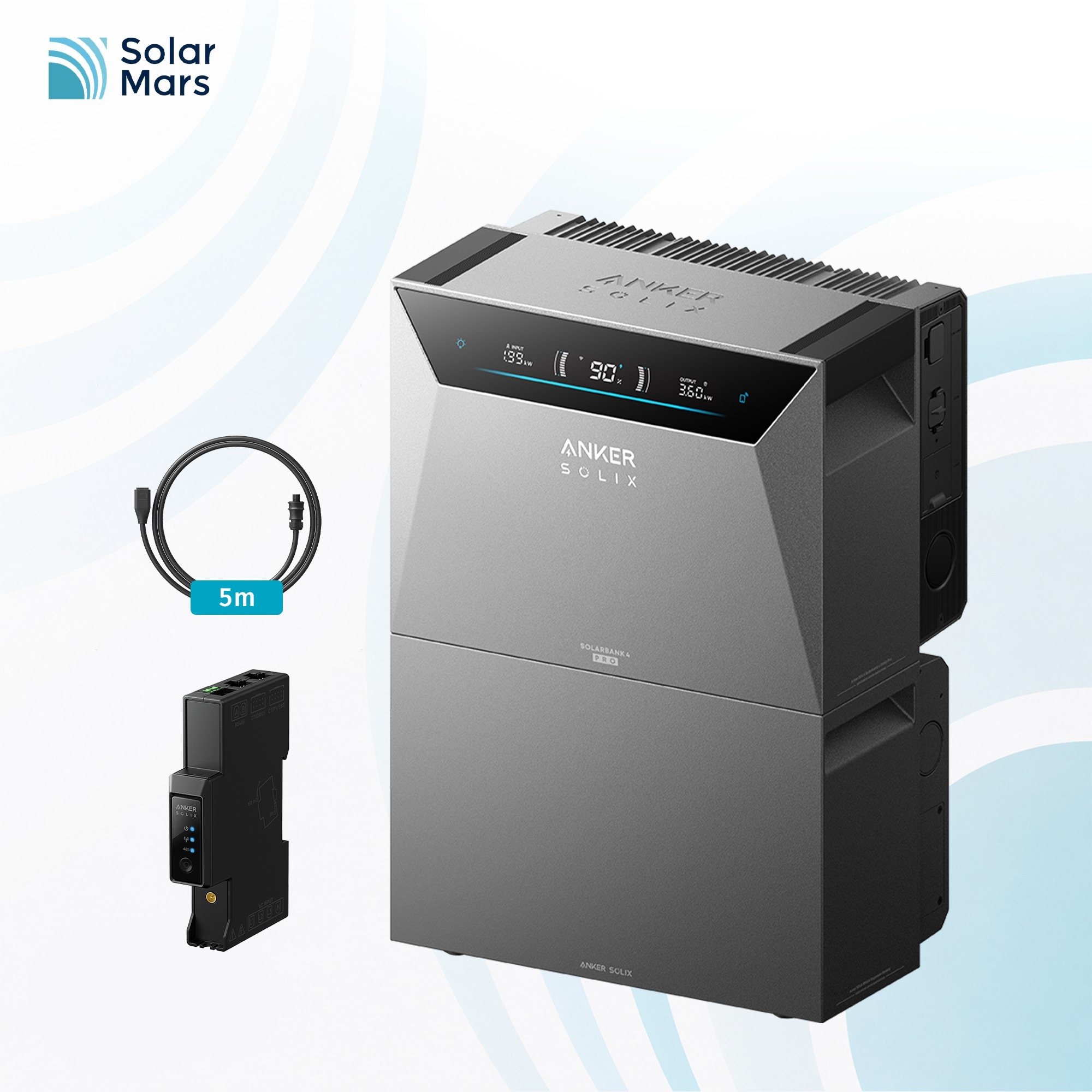 Anker SOLIX Solarbank 4 E5000 Pro mit 1x BP5000 Erweiterungsbatterien inkl. Smart Meter Gen 2 und 1x5m AC-Wieland Kabel - Bild 1
