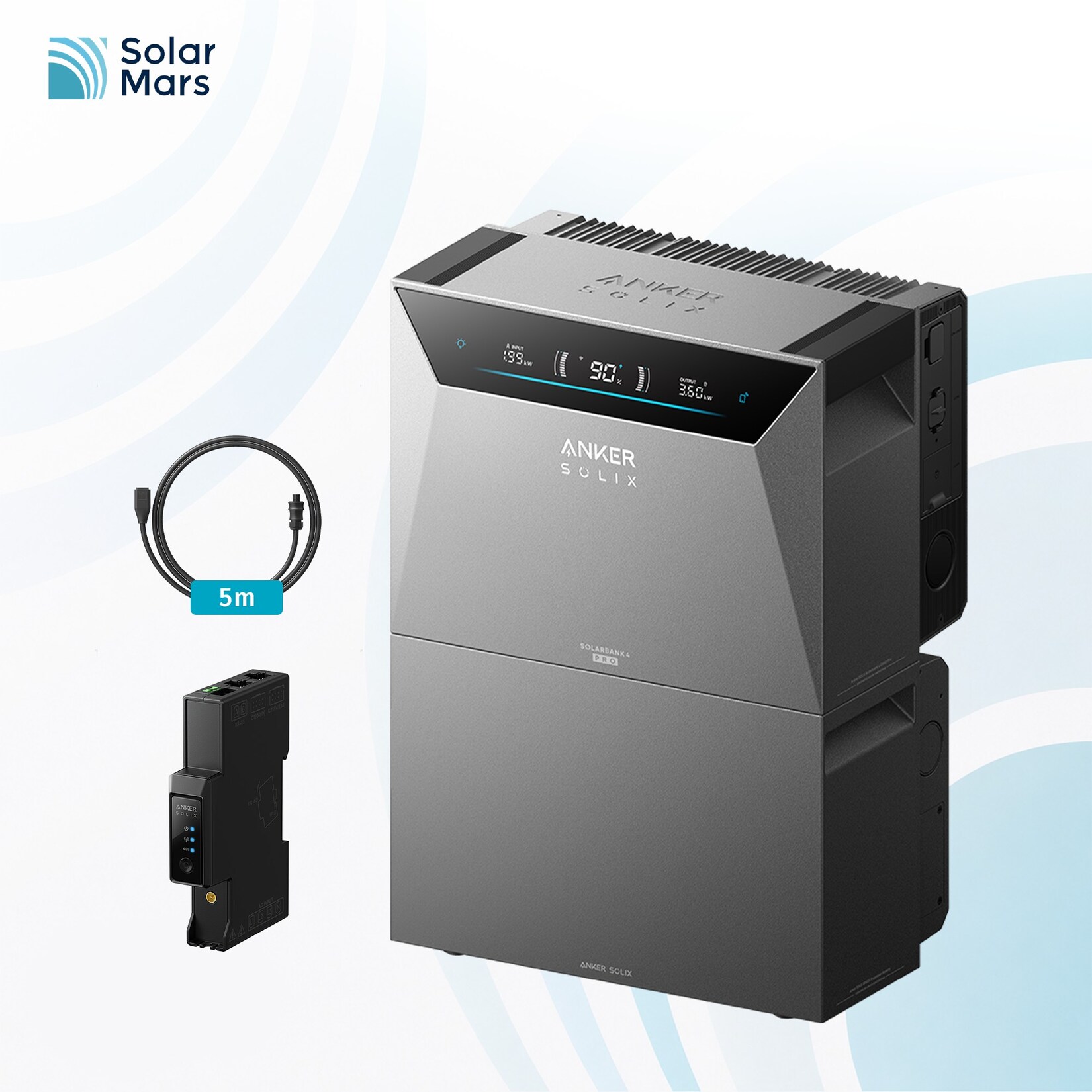 SOLIX Solarbank 4 E5000 Pro mit 1x BP5000 Erweiterungsbatterien inkl. Smart Meter Gen 2 und 1x5m AC-Wieland Kabel