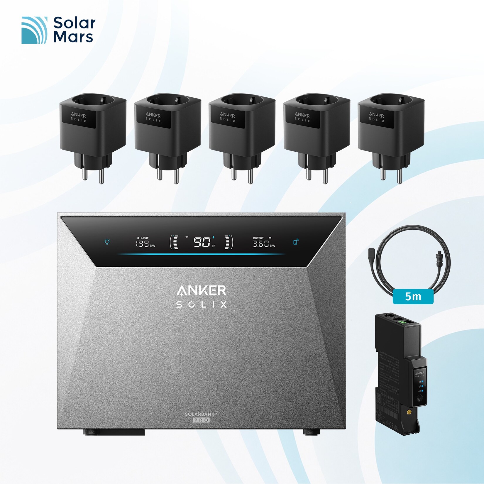 SOLIX Solarbank 4 E5000 Pro 5kWh inkl. Smart Meter Gen 2, Wieland Kabel&Smart Plug Gen.2
