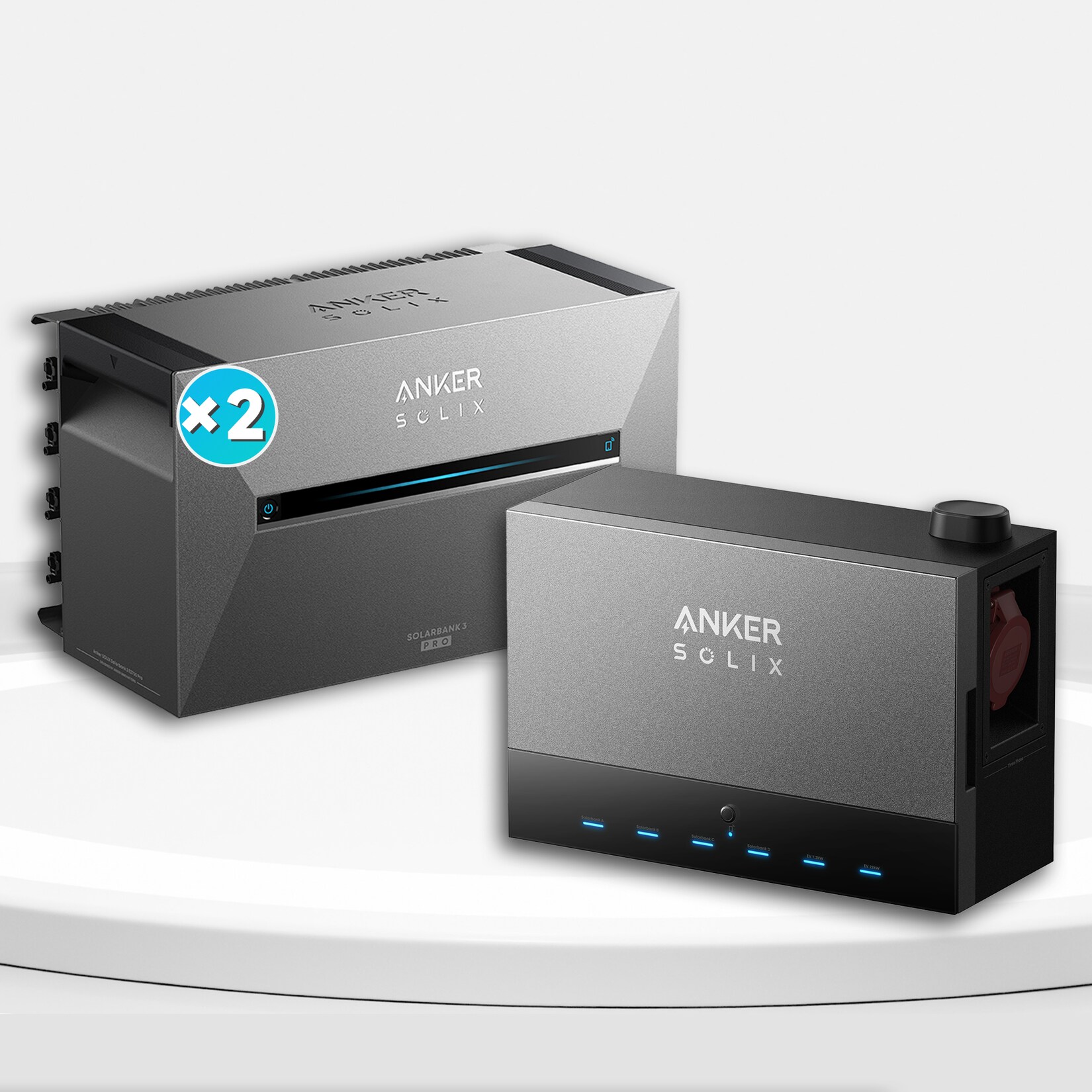 Anker SOLIX Power Dock mit Anker SOLIX Solarbank 3 E2700 Pro x2