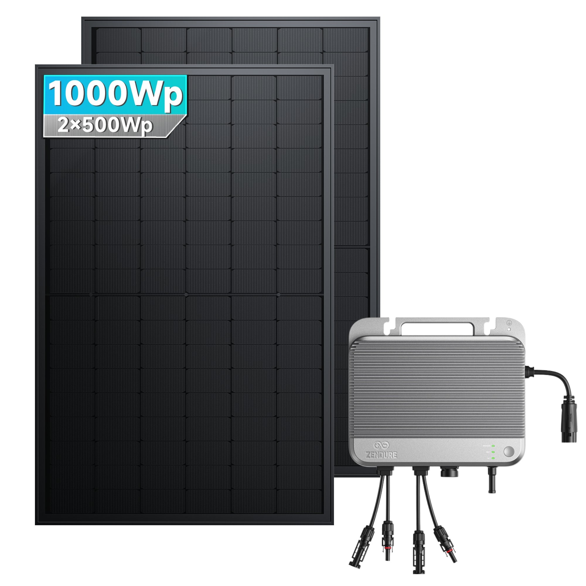 Solarmars&reg; 1000W Balkonkraftwerk Komplettset inkl. Zendure SolarFlow & 800W Hybrid-Wechselrichter- Ohne Halterung - Bild 1