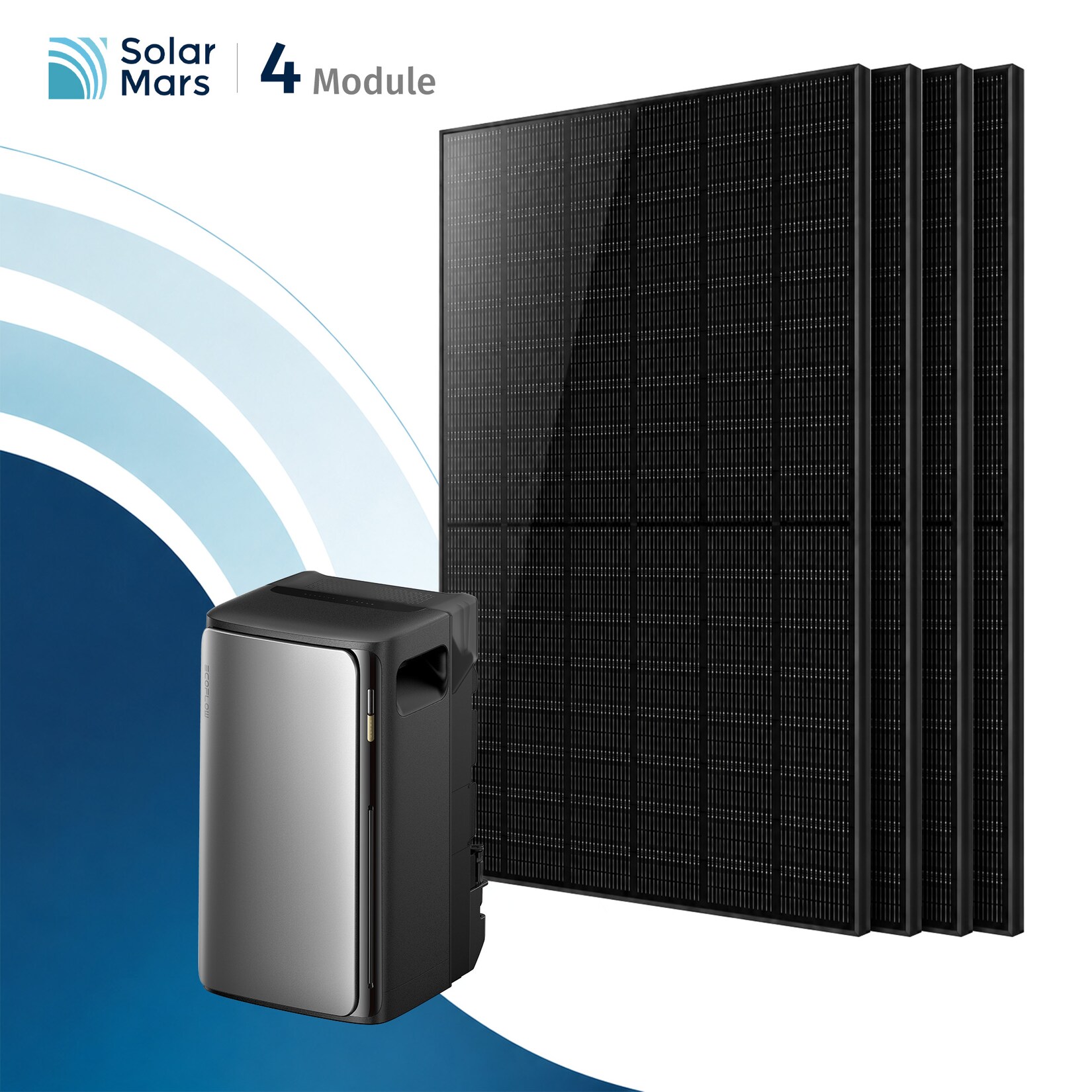 Solarmars® 2000W Balkonkraftwerk mit Speicher,EcoFlow Stream Ultra 1,92 kWh All-in-One Komplettset - Ohne Halterung
