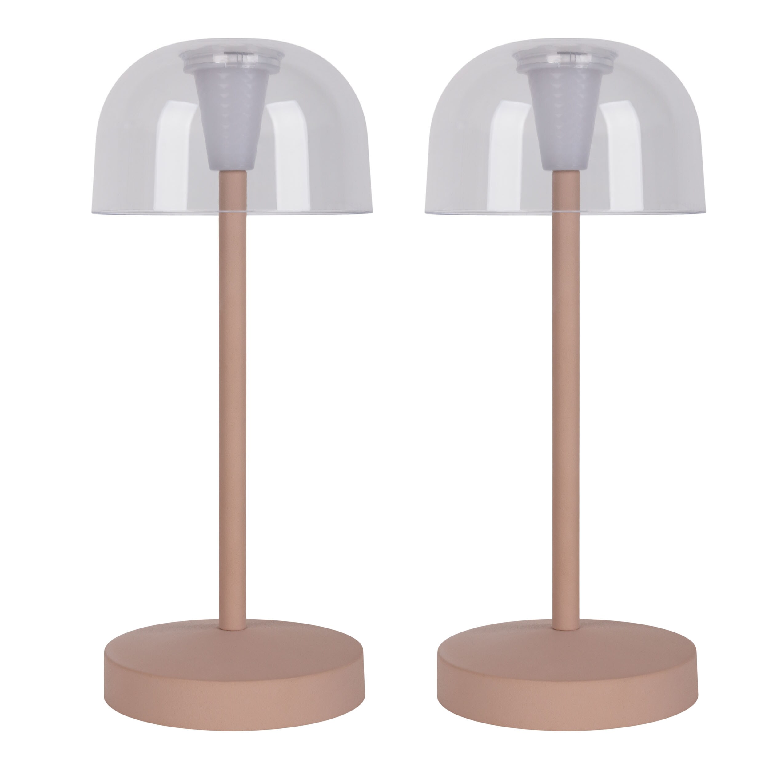 N&auml;ve 2er-Set Akku-/Tischleuchte "GOMBA" H: 18,5cm frosted almond - Bild 1