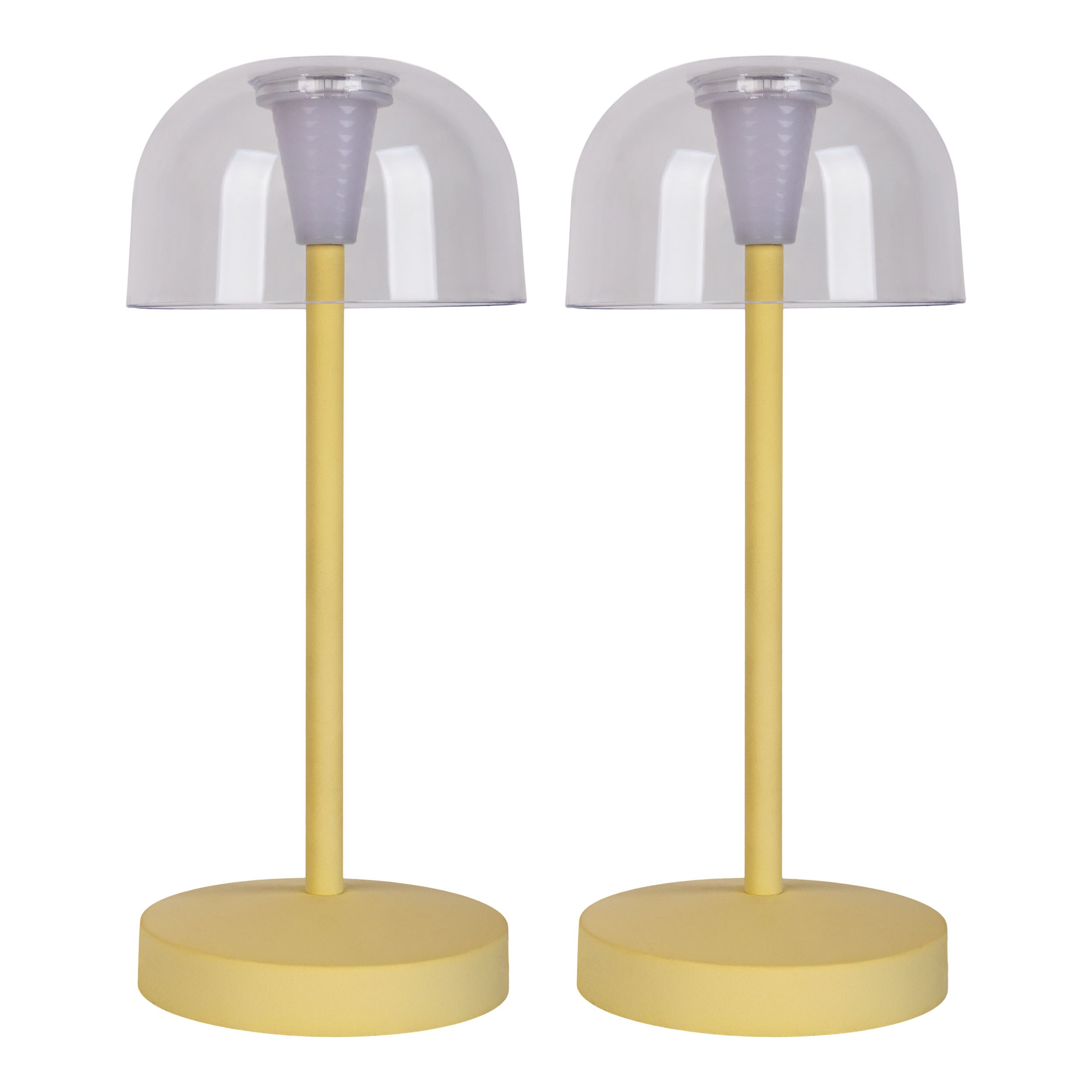 N&auml;ve 2er-Set Akku-/Tischleuchte "GOMBA" H: 18,5cm gelb - Bild 1