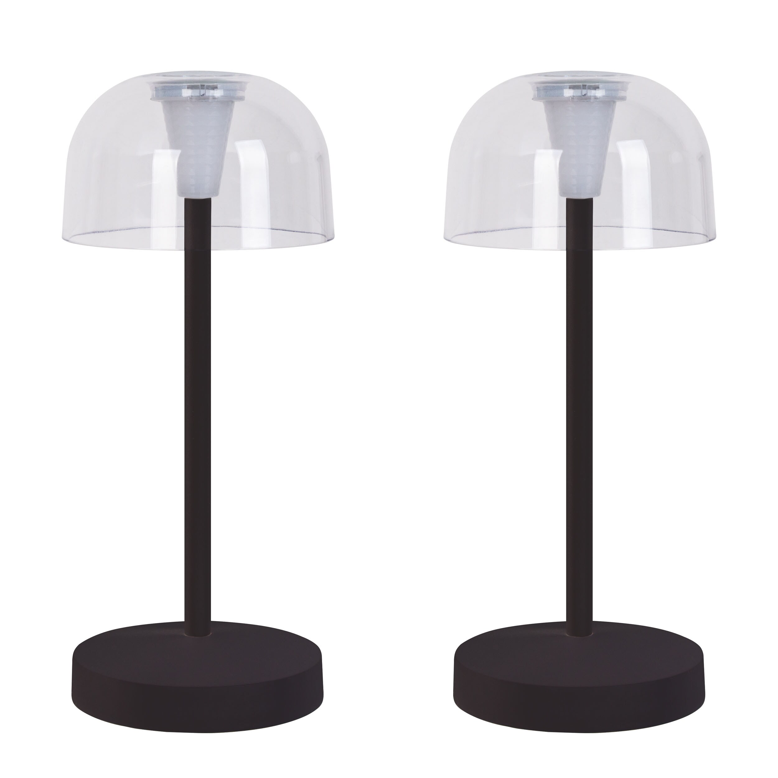 N&auml;ve 2er-Set Akku-/Tischleuchte "GOMBA" H: 18,5cm schwarz - Bild 1