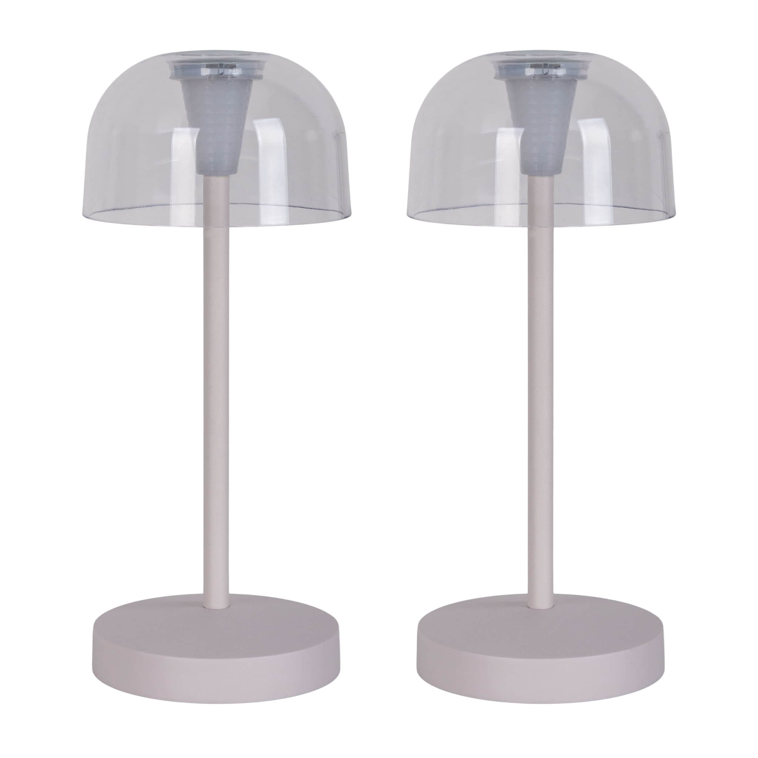 N&auml;ve 2er-Set Akku-/Tischleuchte "GOMBA" H: 18,5cm wei&szlig; - Bild 1