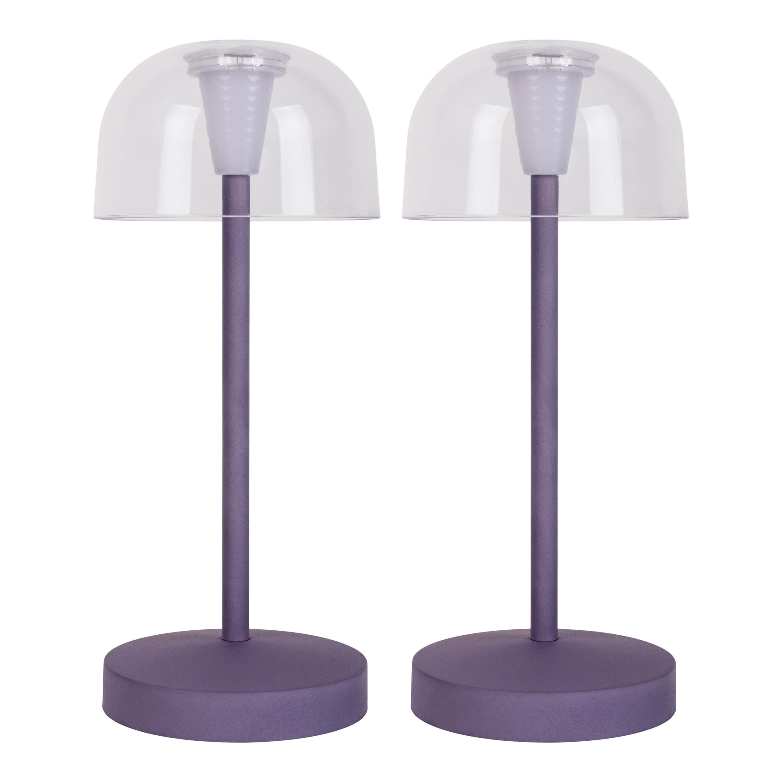 N&auml;ve 2er-Set Akku-/Tischleuchte "GOMBA" H: 18,5cm brombeere - Bild 1