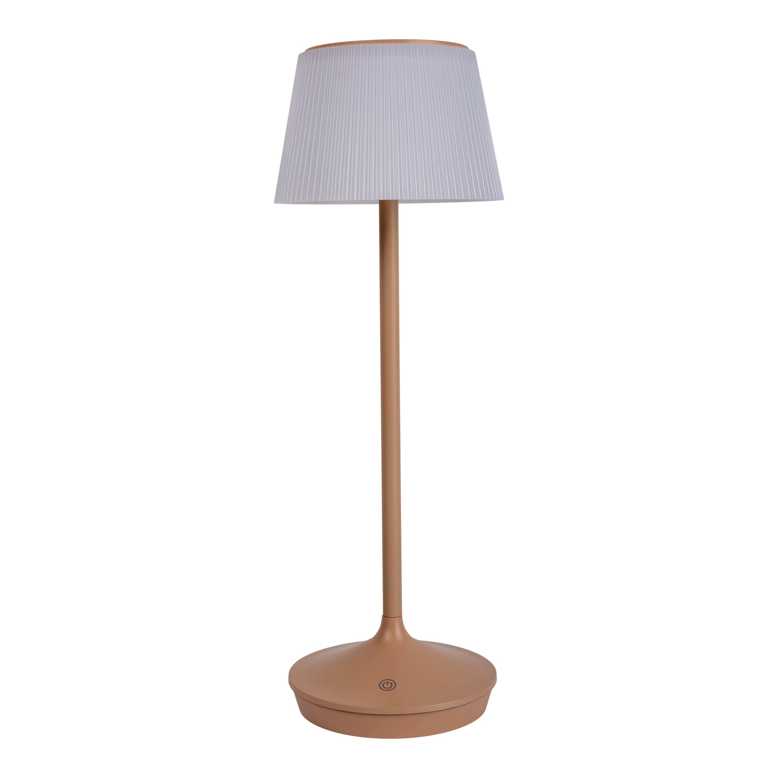 N&auml;ve LED / CCT Solar-/ Akkutischleuchte "EMMI" H: 38cm almond - Bild 1