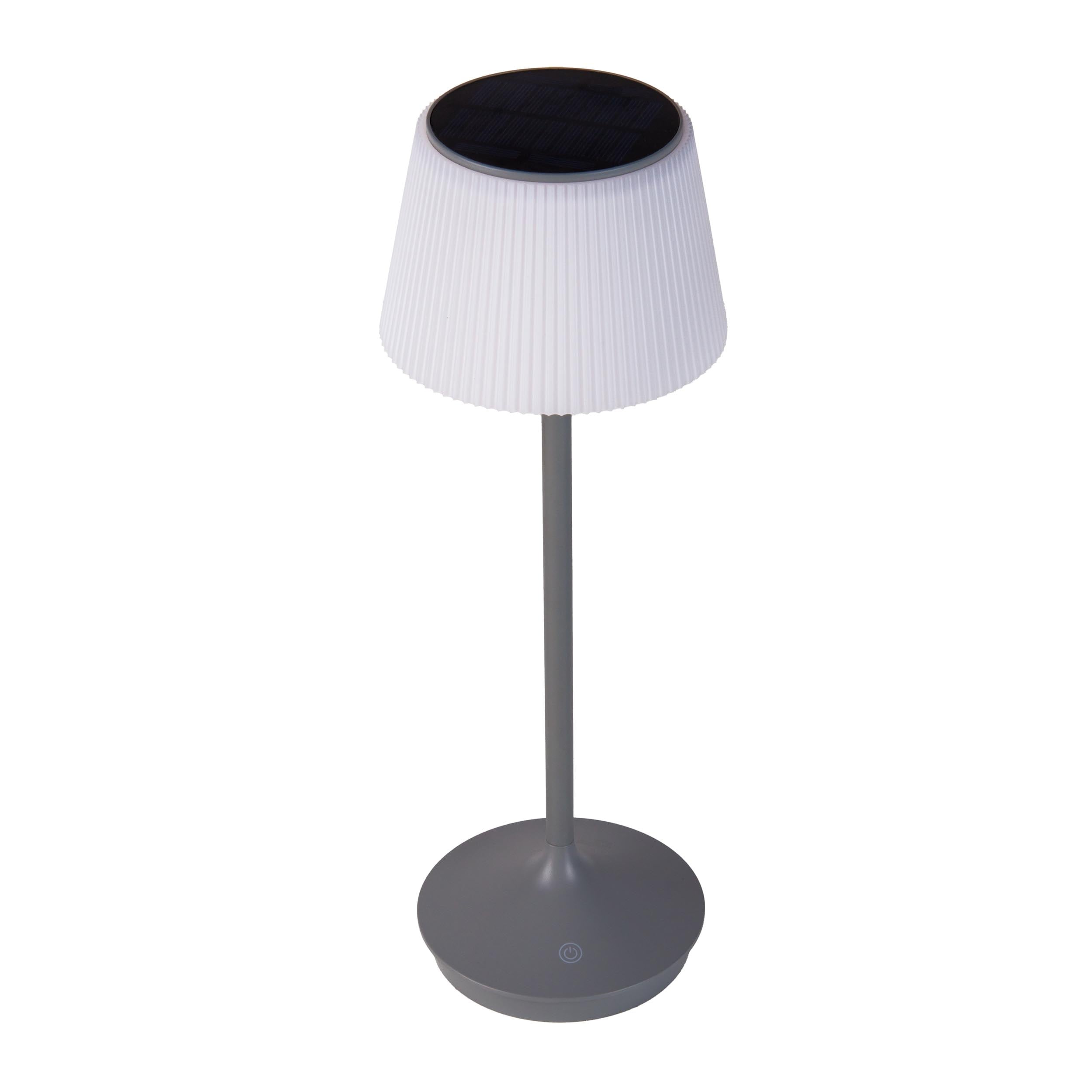 N&auml;ve LED / CCT Solar-/ Akkutischleuchte "EMMI" H: 38cm grau - Bild 1