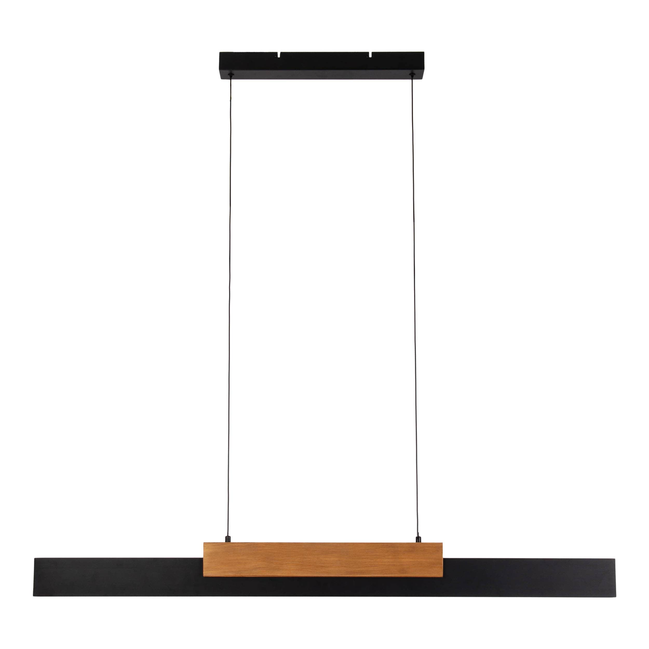 N&auml;ve LED Pendelleuchte "WIEBKE" L: 120,5cm schwarz/braun - Bild 1